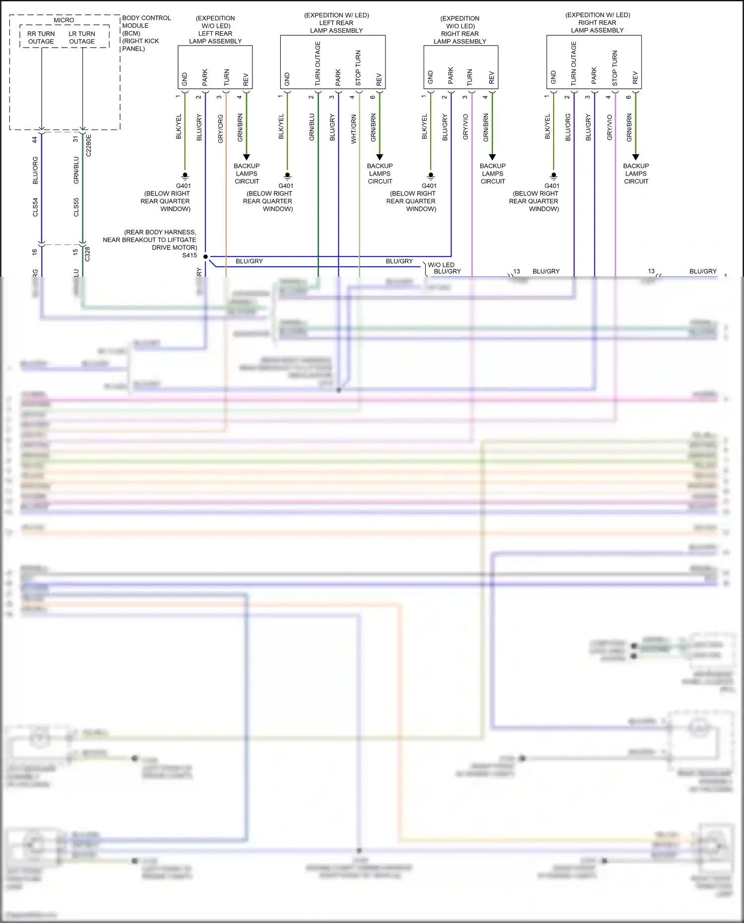 Ford Expedition IV (2017-2022) stop turn wiring diagram  (1 of 1)