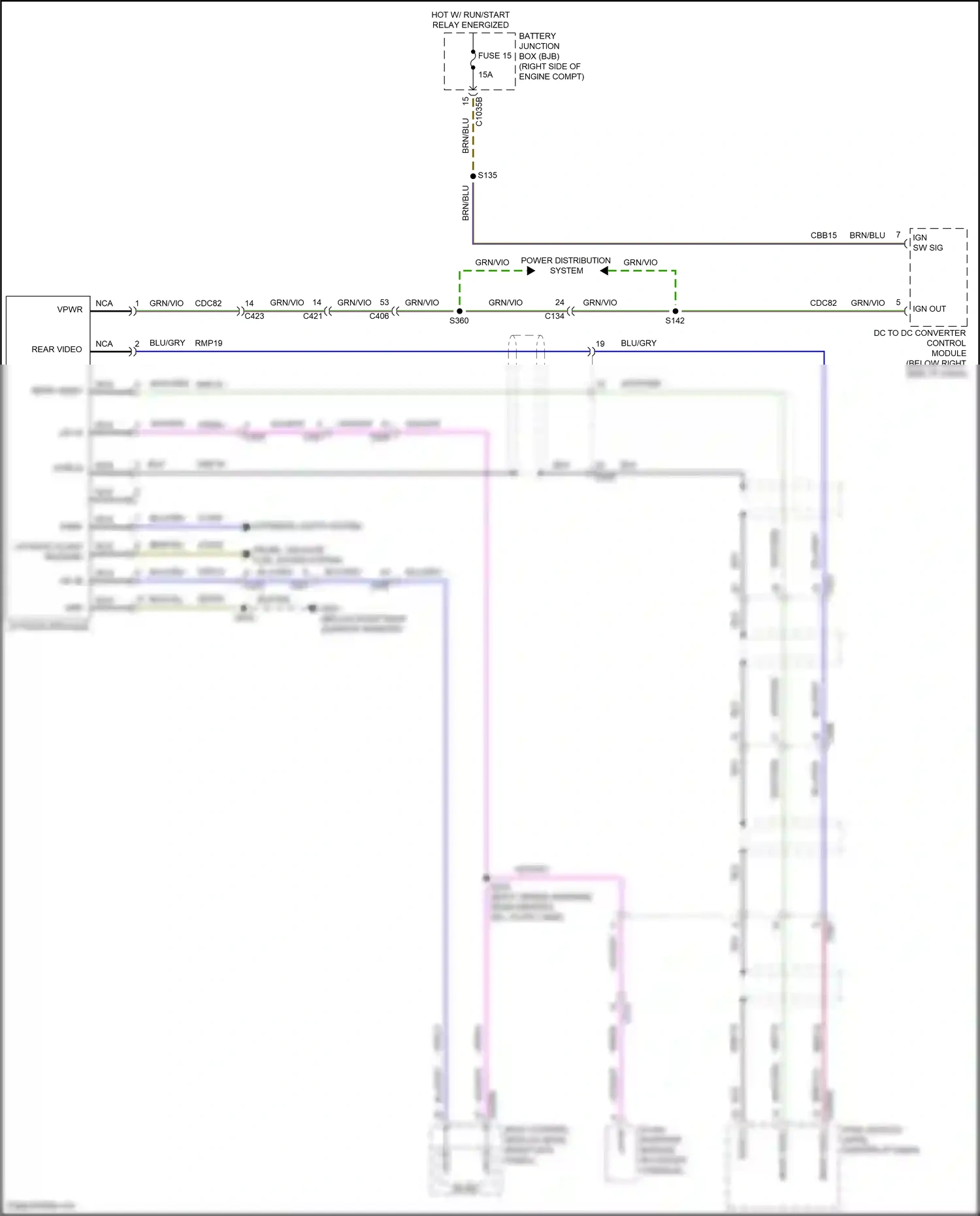 Ford Expedition IV (2017-2022) trunk, tailgate, fuel doors system wiring diagram  (2 of 2)