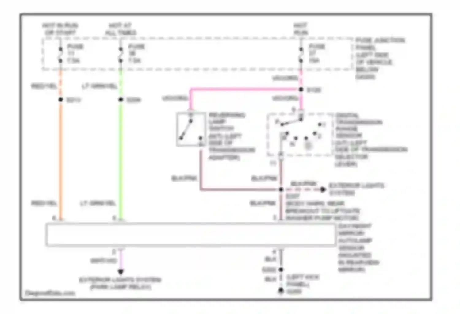Explorer Ford II (1994-2003): Automatic day/night mirror circuit