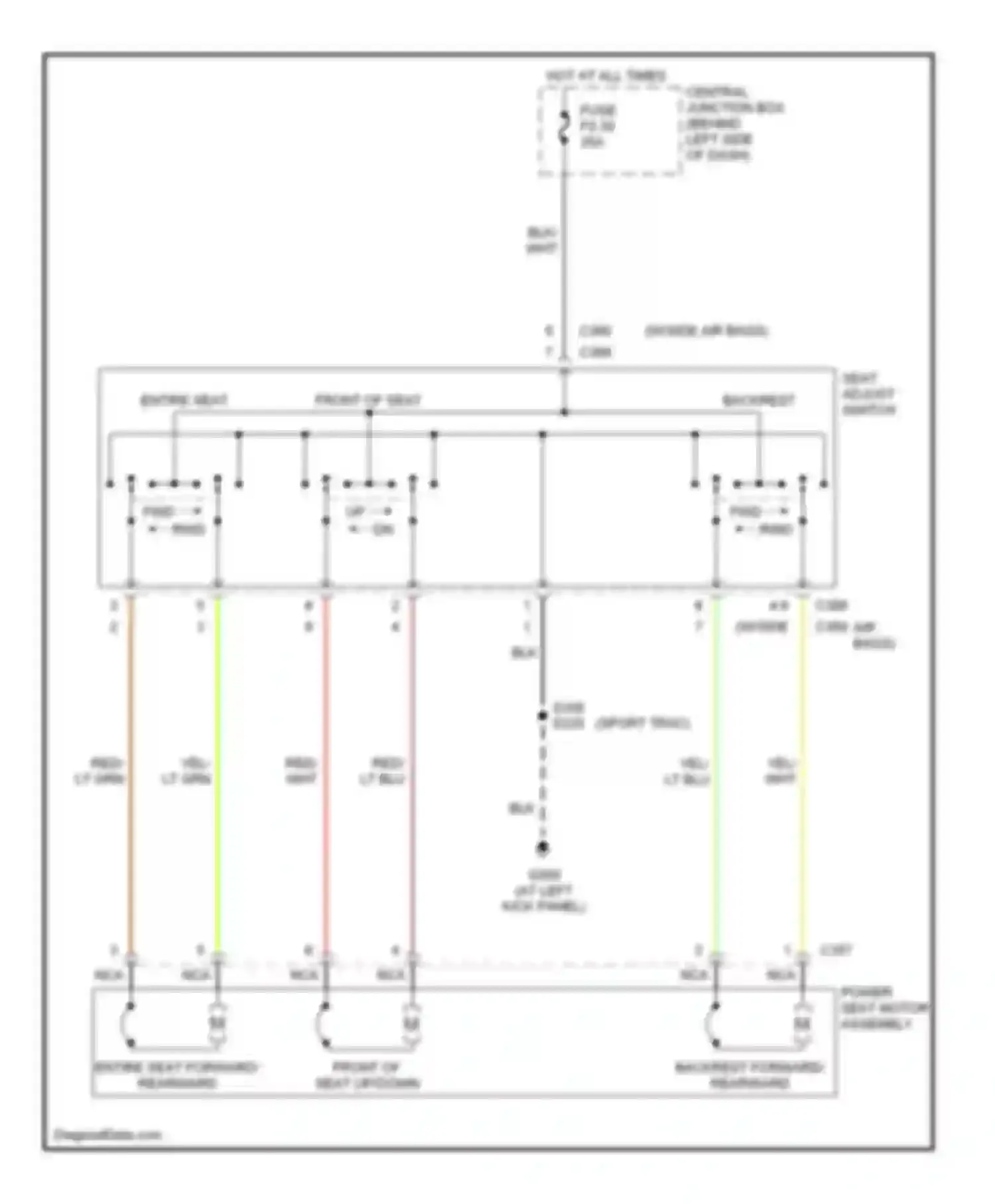 Explorer Ford II (1994-2003): Power seat circuit