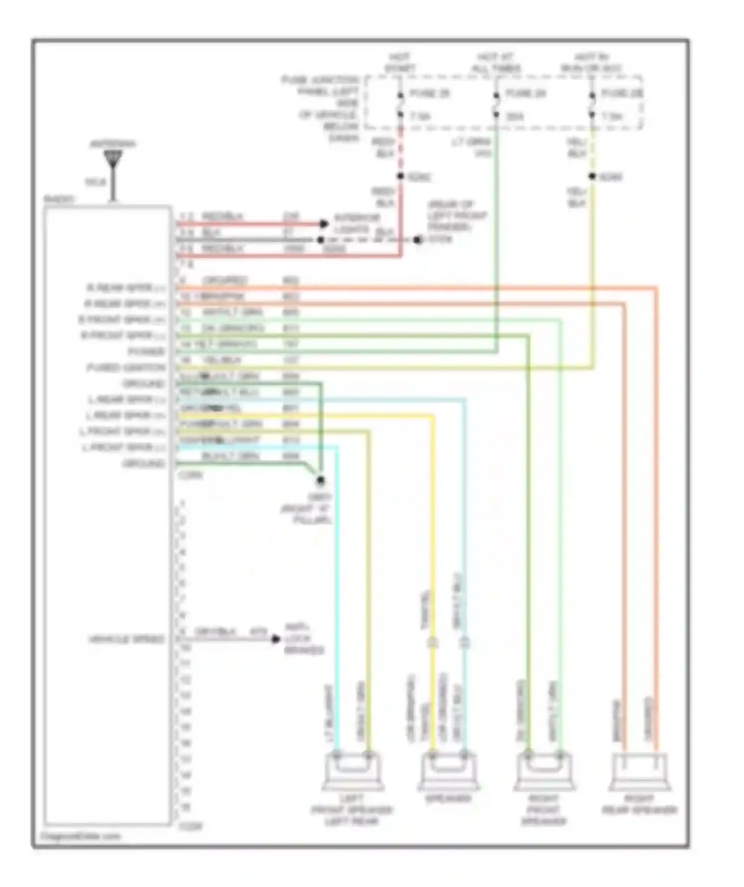 Explorer Ford II (1994-2003): Radio circuits, without amplifier