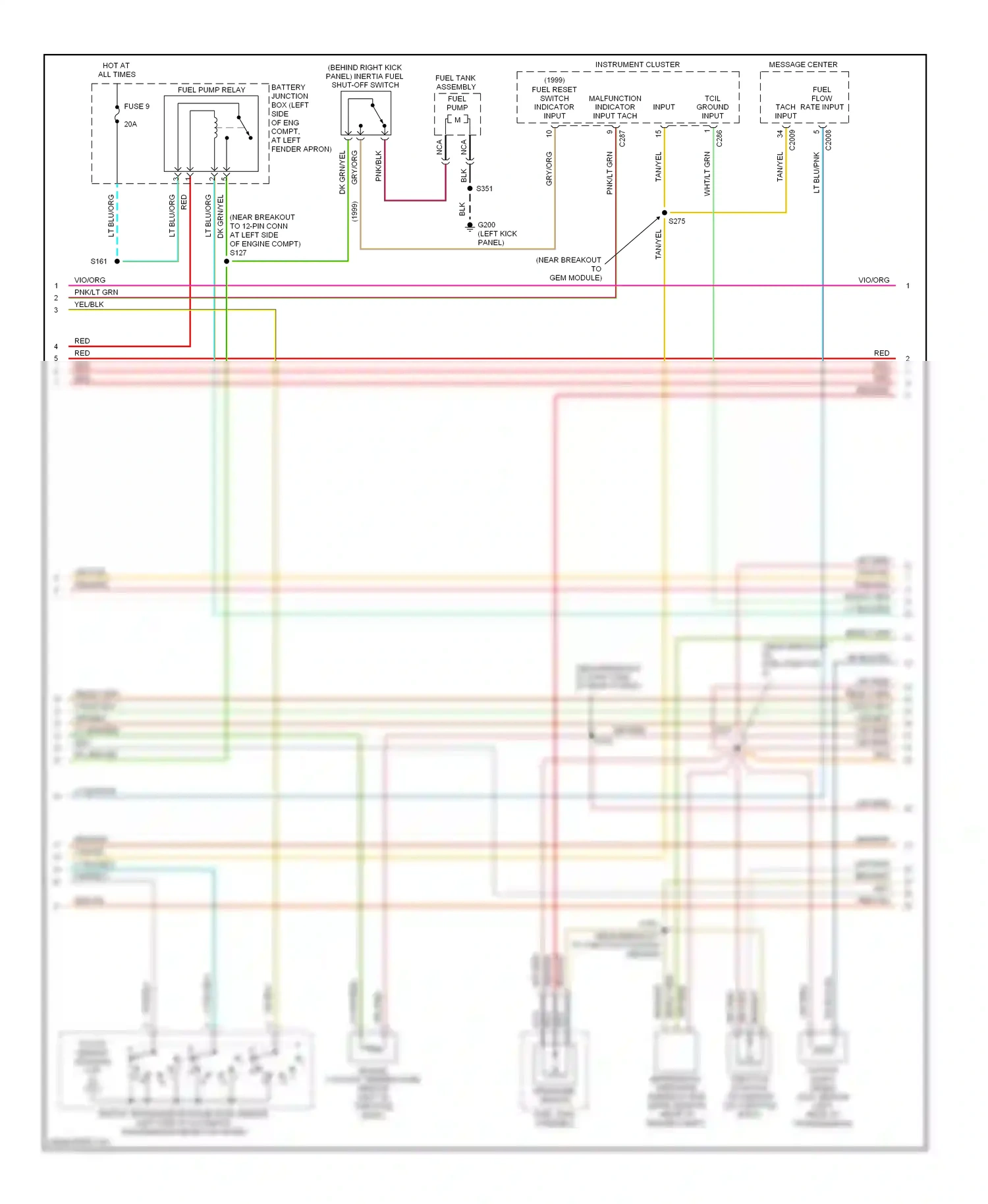 Ford Explorer II (1994-2003) (1999) fuel reset switch indicator input wiring diagram  (2 of 2)
