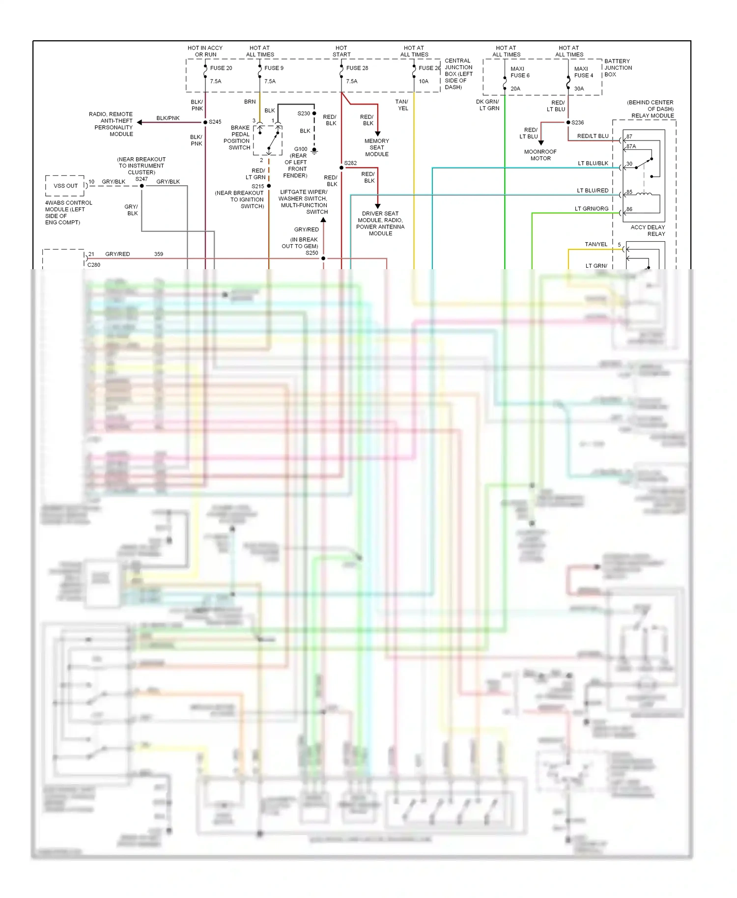 Wiring diagram 4.0l for Ford Explorer II (1994-2003) (1 of 3)