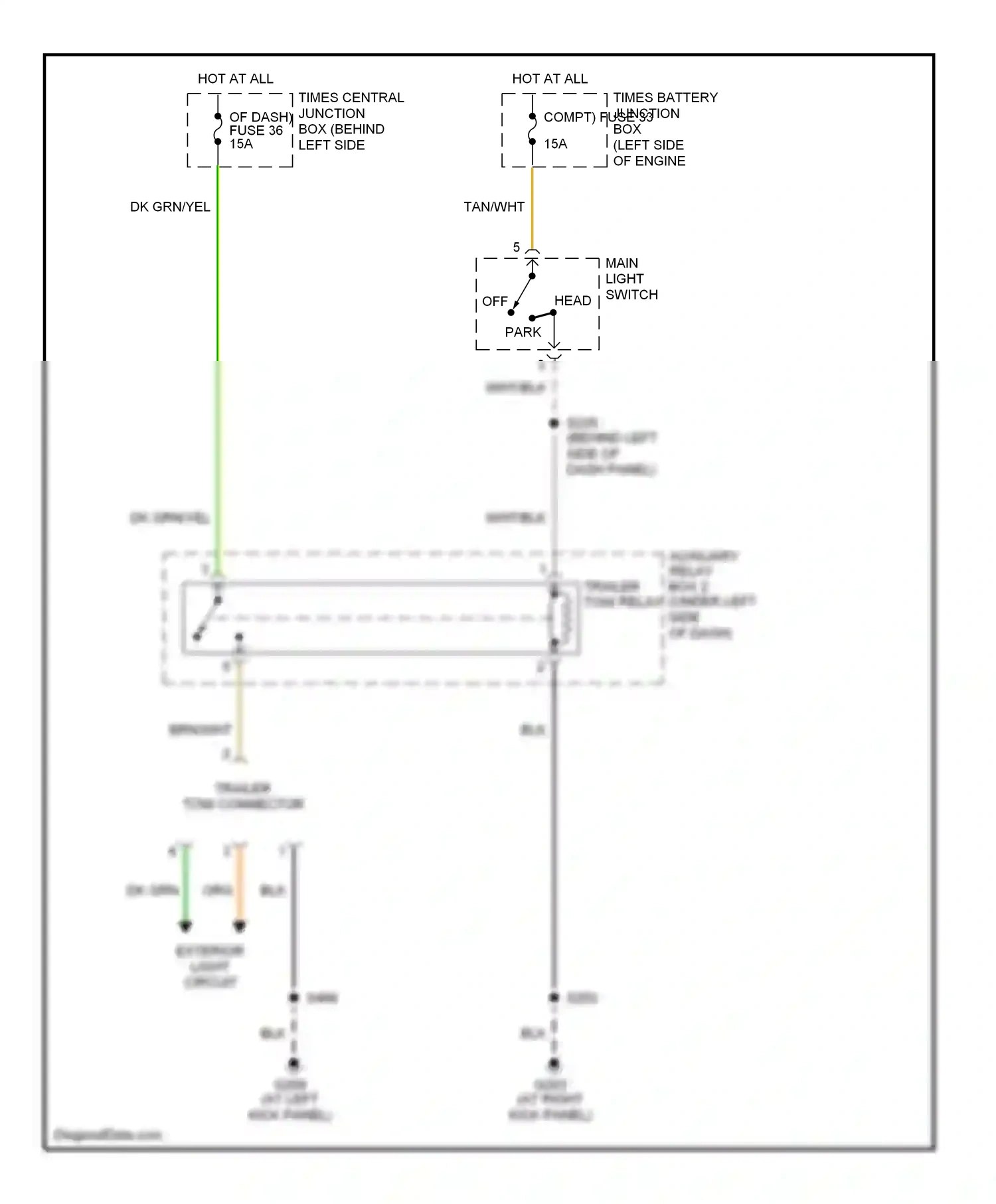 Ford Explorer II (1994-2003) (at left kick panel) wiring diagram  (10 of 20)