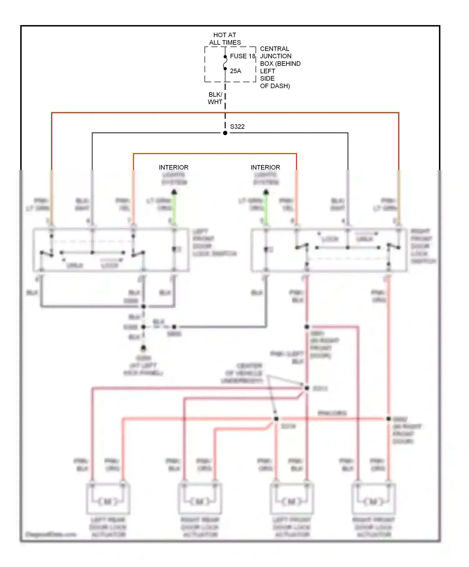 Ford Explorer II (1994-2003) (at left kick panel) wiring diagram  (17 of 20)