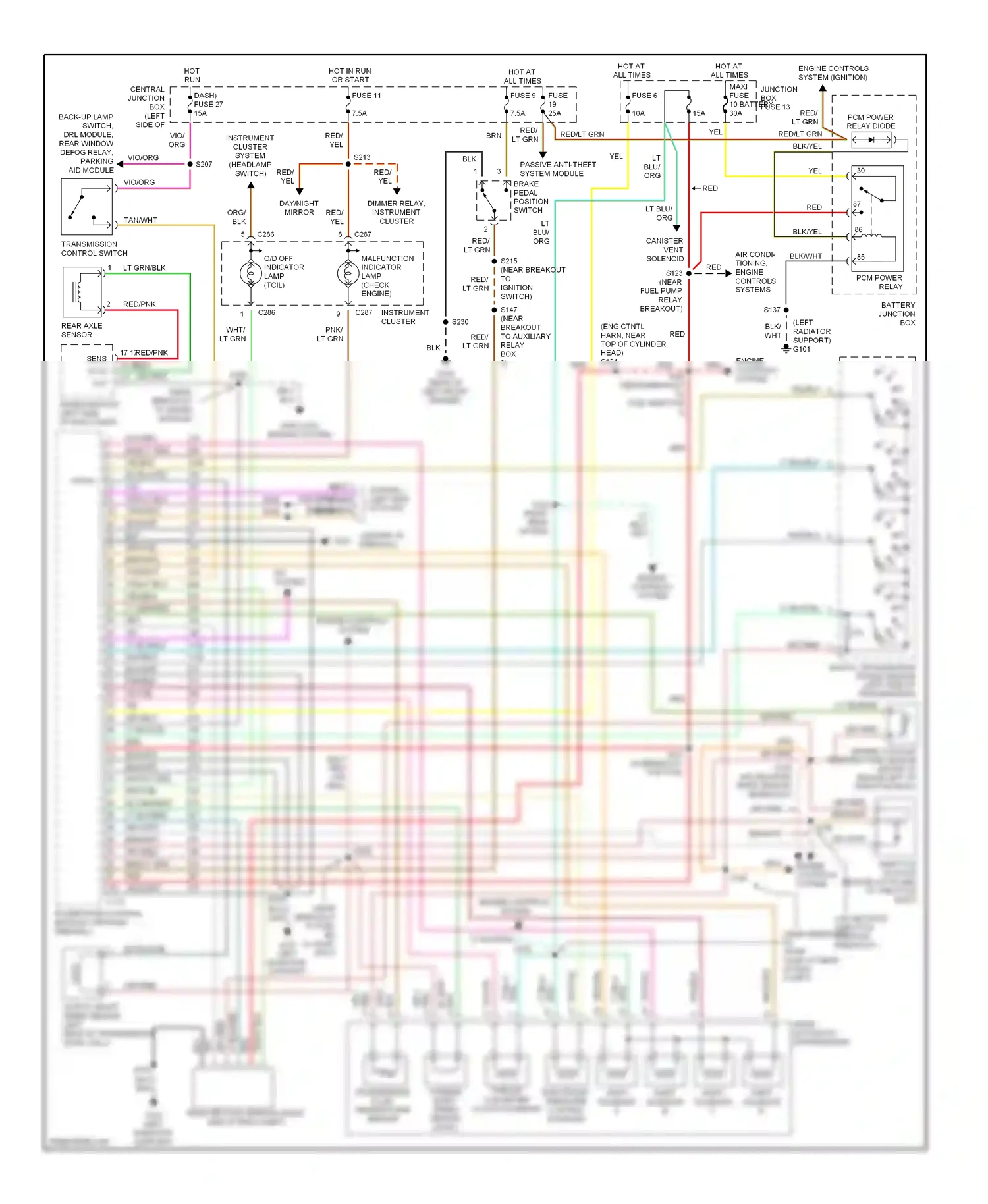 Ford Explorer II (1994-2003) automatic transmission wiring diagram  (1 of 4)