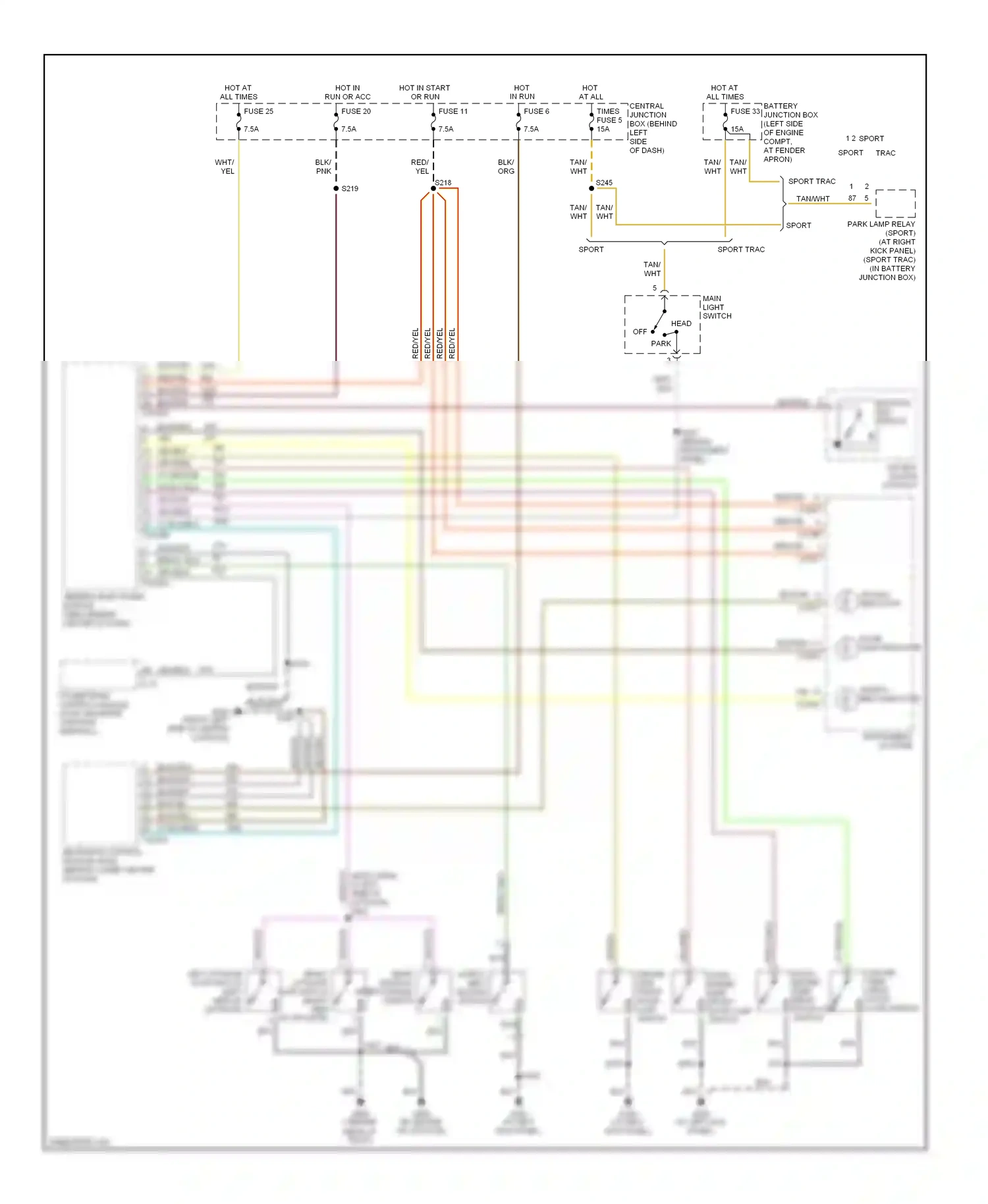 Ford Explorer II (1994-2003) blk/org wiring diagram  (13 of 13)