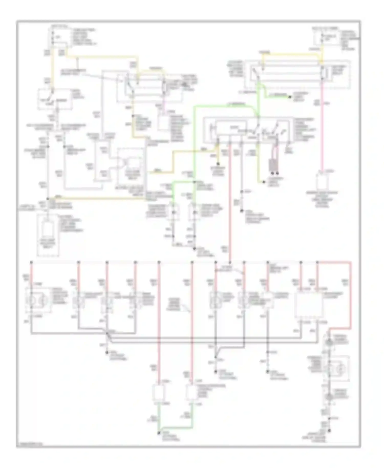 Wiring diagram courtesy lamps circuit for Ford Explorer II (1994-2003) (2 of 3)