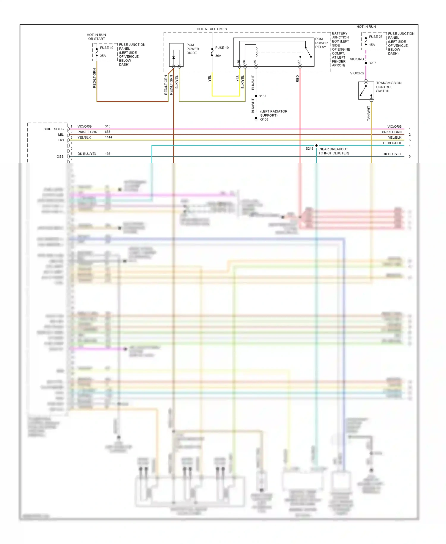 Ford Explorer II (1994-2003) crankshaft position sensor shield wiring diagram  (1 of 3)