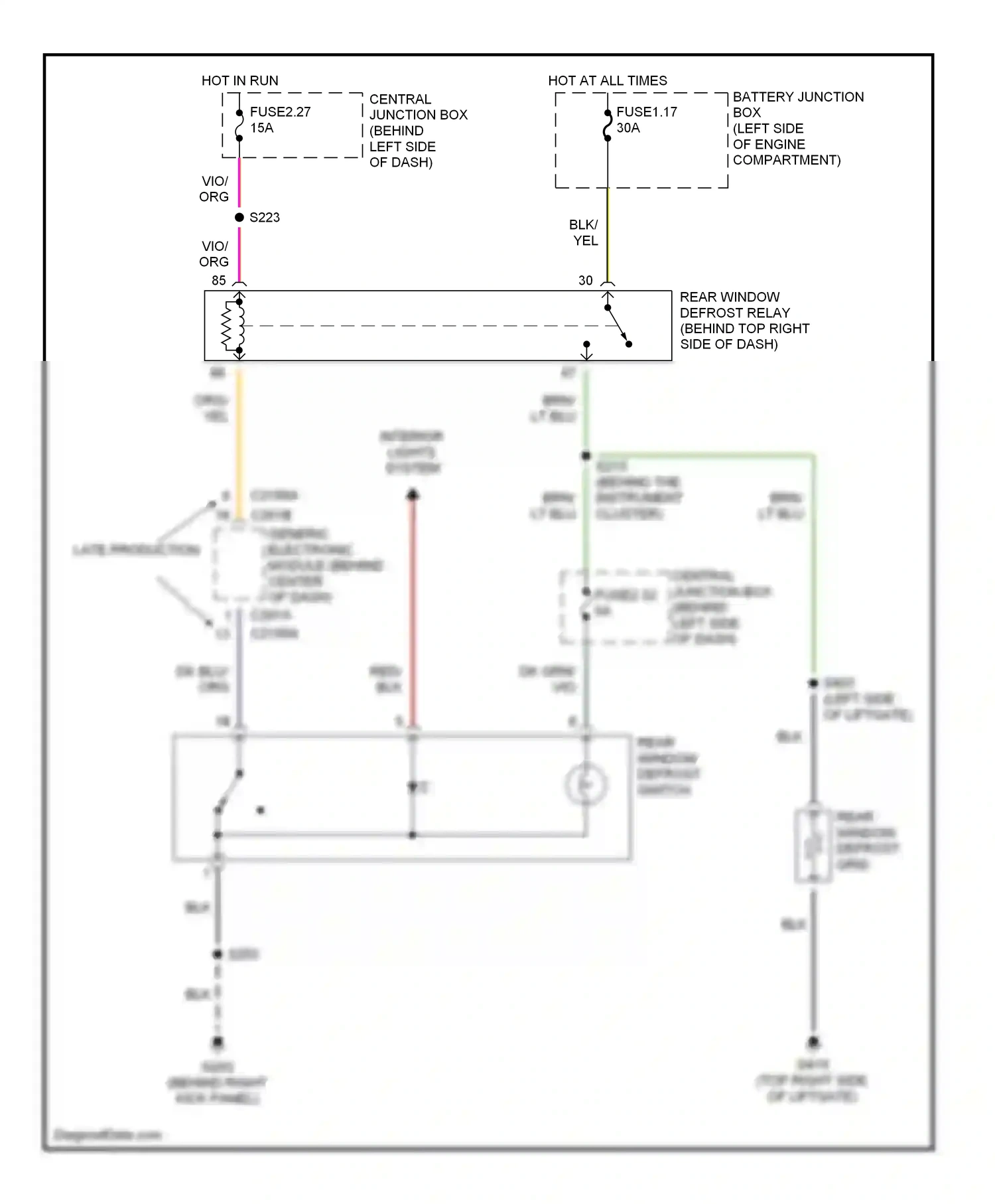 Wiring diagram dk blu for Ford Explorer II (1994-2003) (2 of 25)