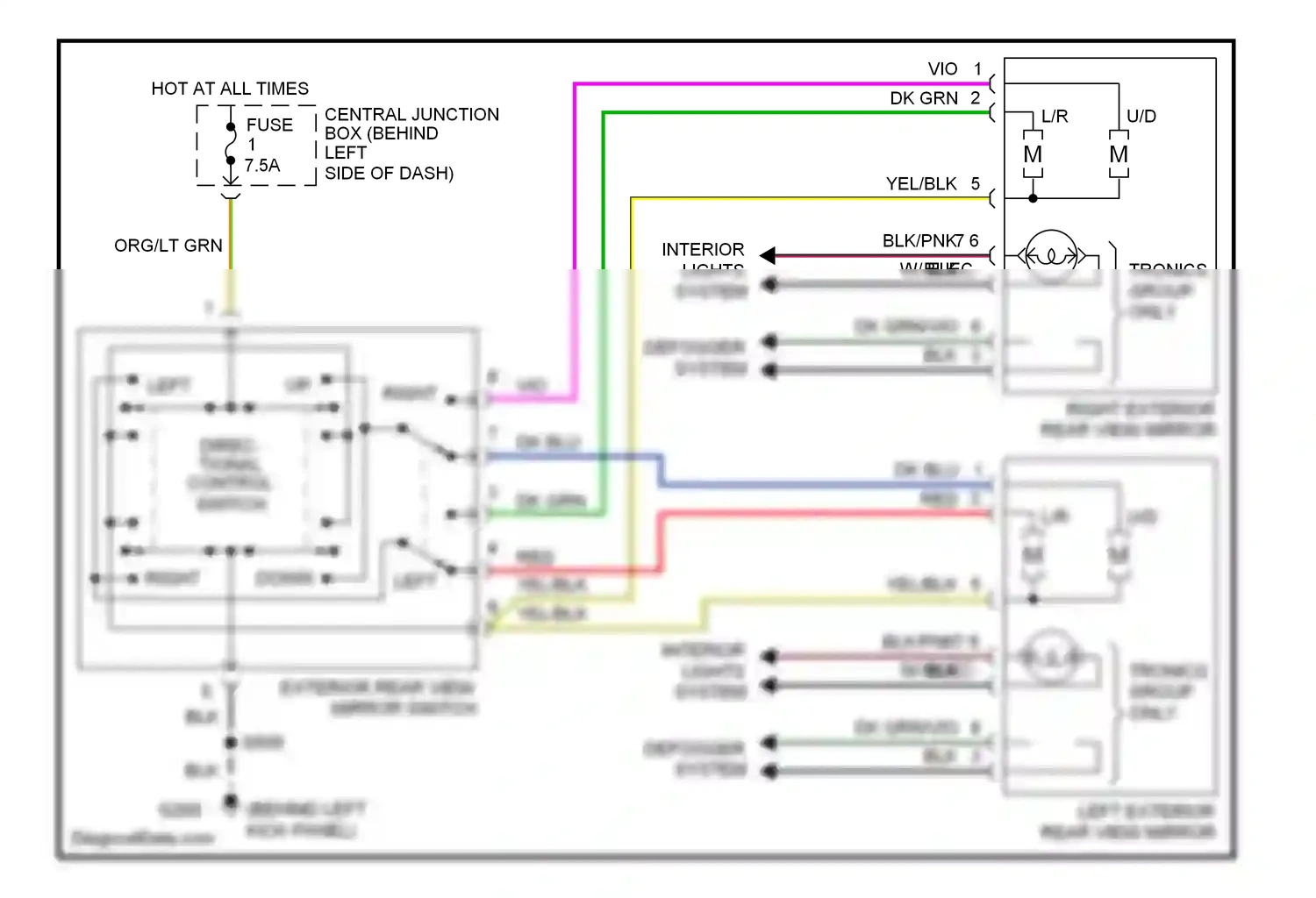 Wiring diagram dk blu for Ford Explorer II (1994-2003) (16 of 25)