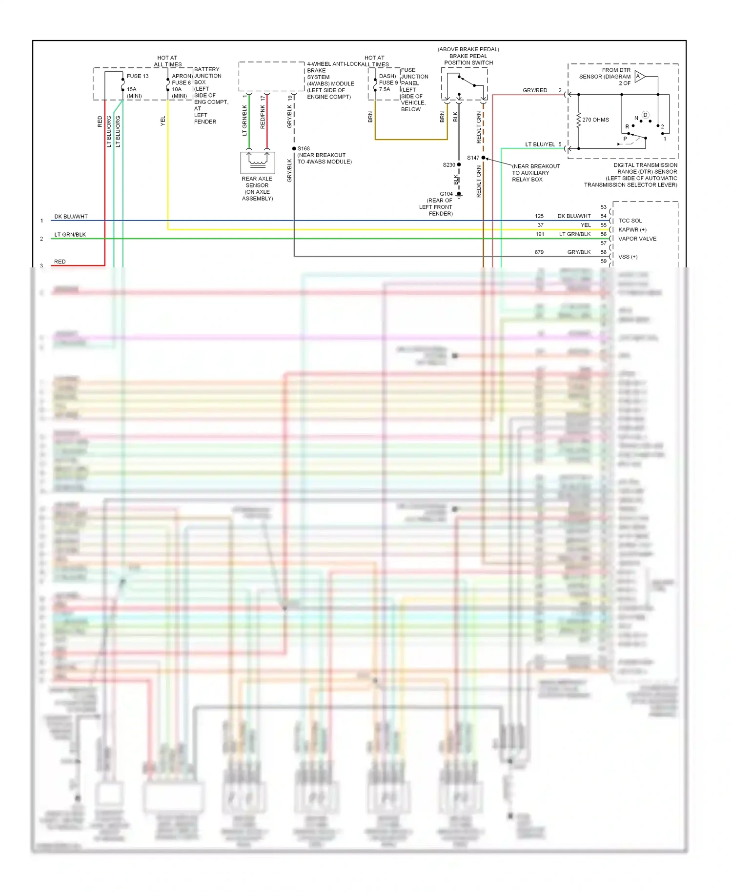 Wiring diagram dk blu/wht for Ford Explorer II (1994-2003) (4 of 4)