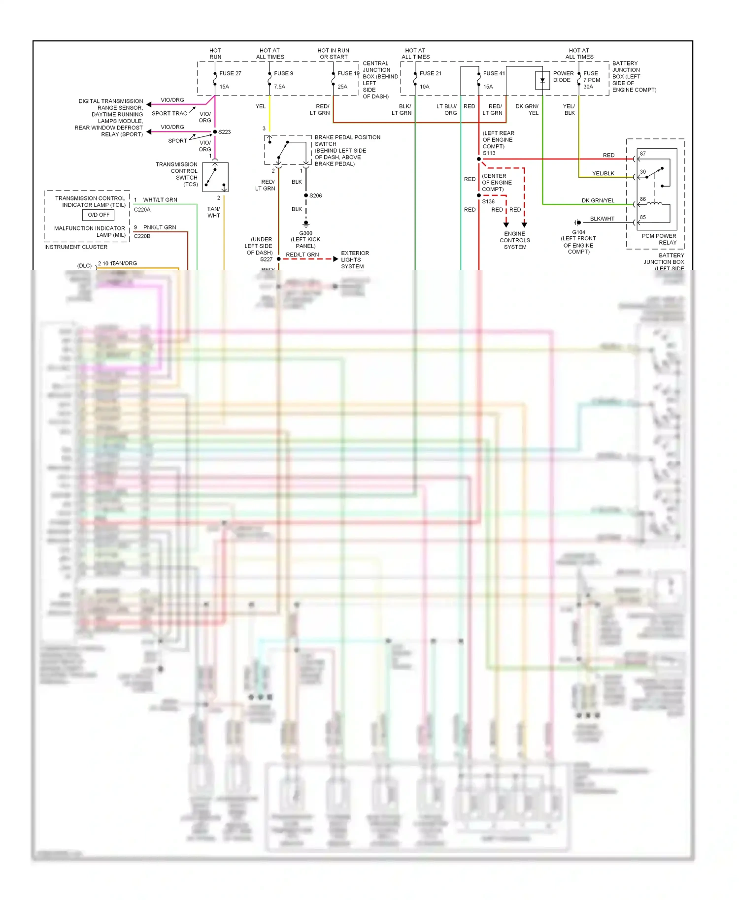Wiring diagram dk grn/wht for Ford Explorer II (1994-2003) (22 of 22)
