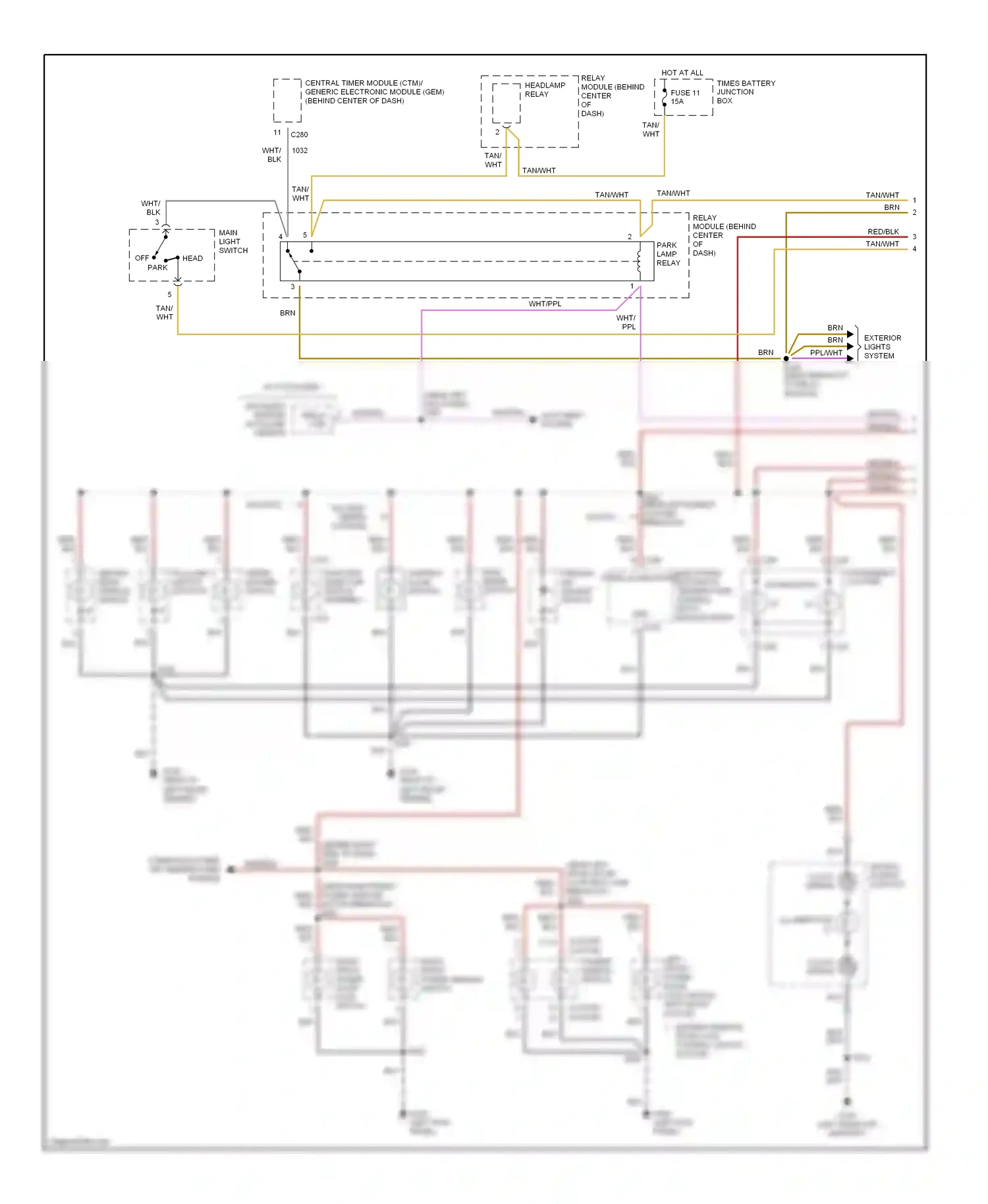 Ford Explorer II (1994-2003) electronic automatic temperature control (eatc) module front panel illumination wiring diagram  (1 of 1)
