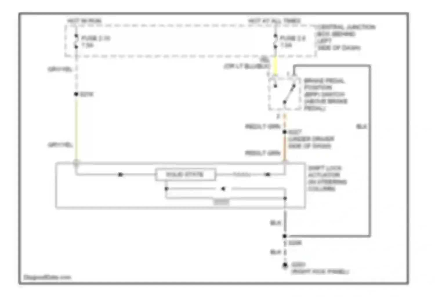 Wiring diagram fuse 210 for Ford Explorer II (1994-2003) (1 of 1)