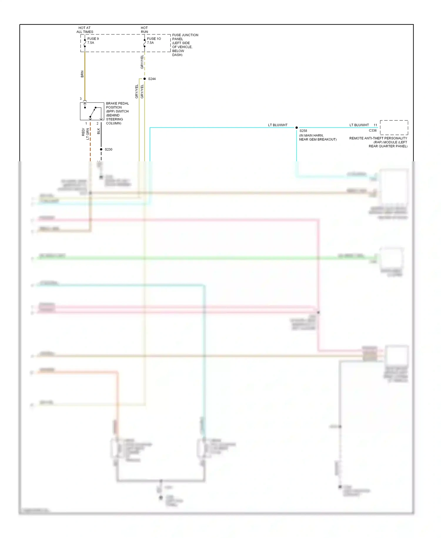 Wiring diagram hot in for Ford Explorer II (1994-2003) (5 of 21)