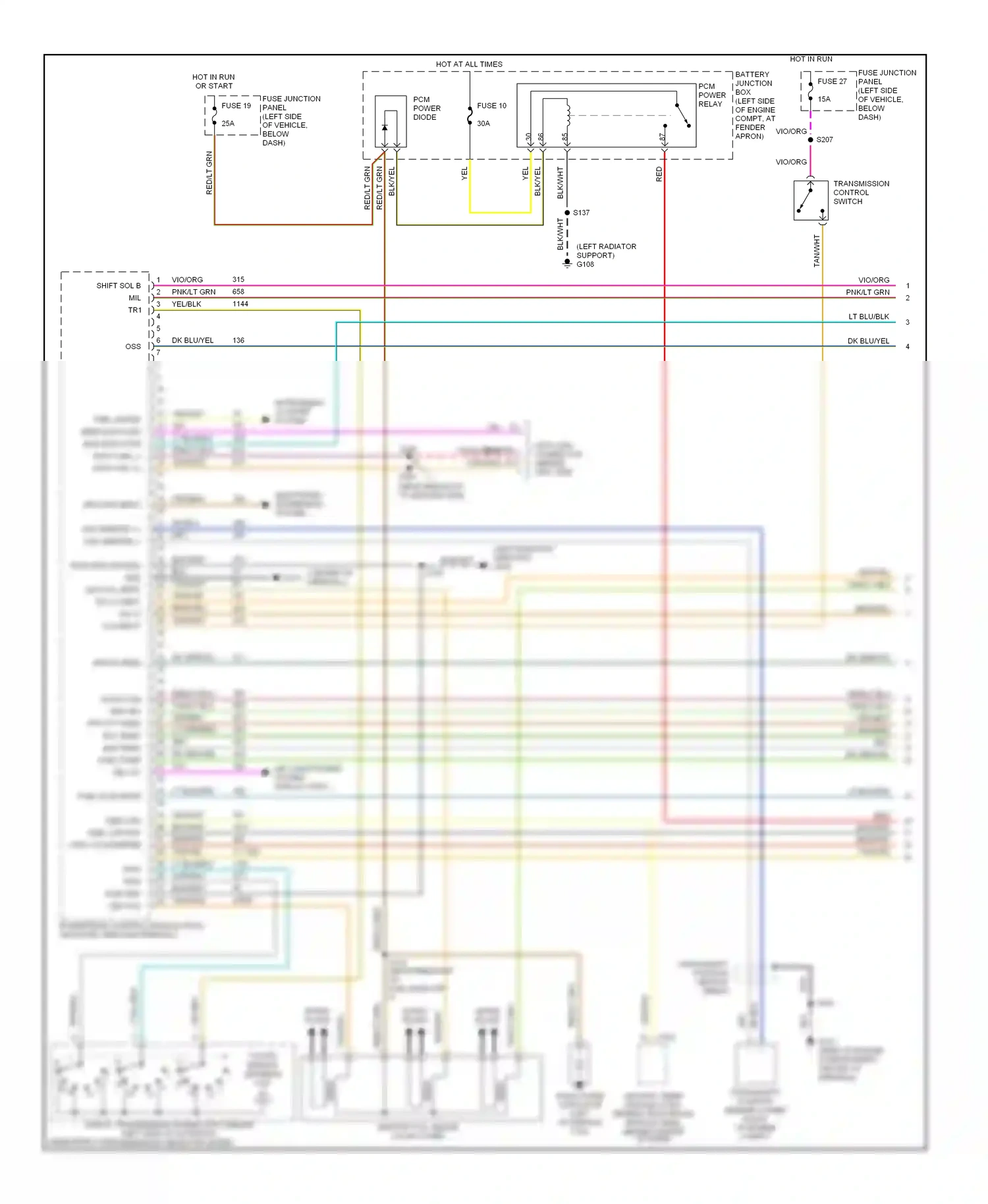 Ford Explorer II (1994-2003) (left radiator support) wiring diagram  (9 of 18)