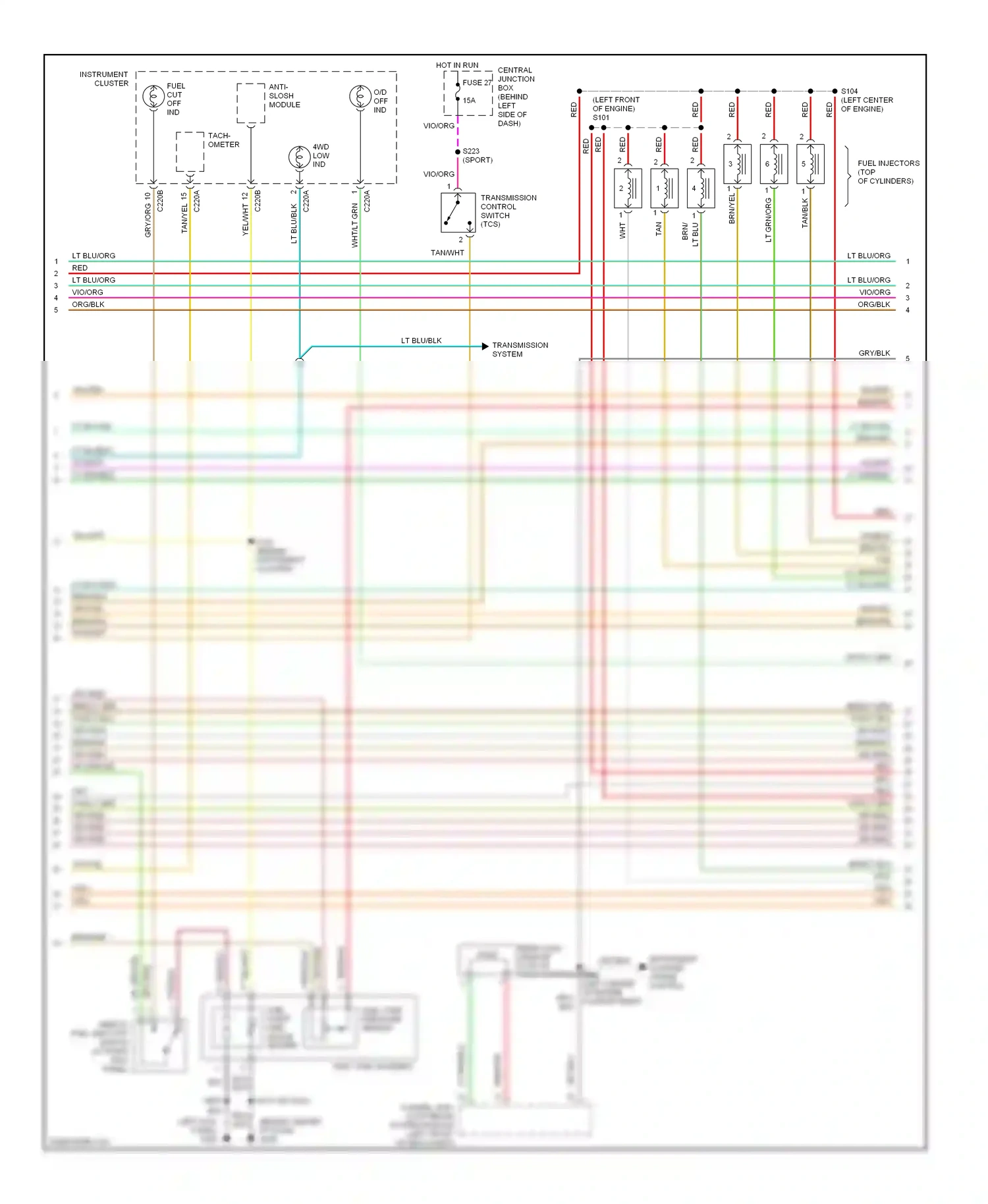 Wiring diagram lt blu brn/ for Ford Explorer II (1994-2003) (2 of 2)