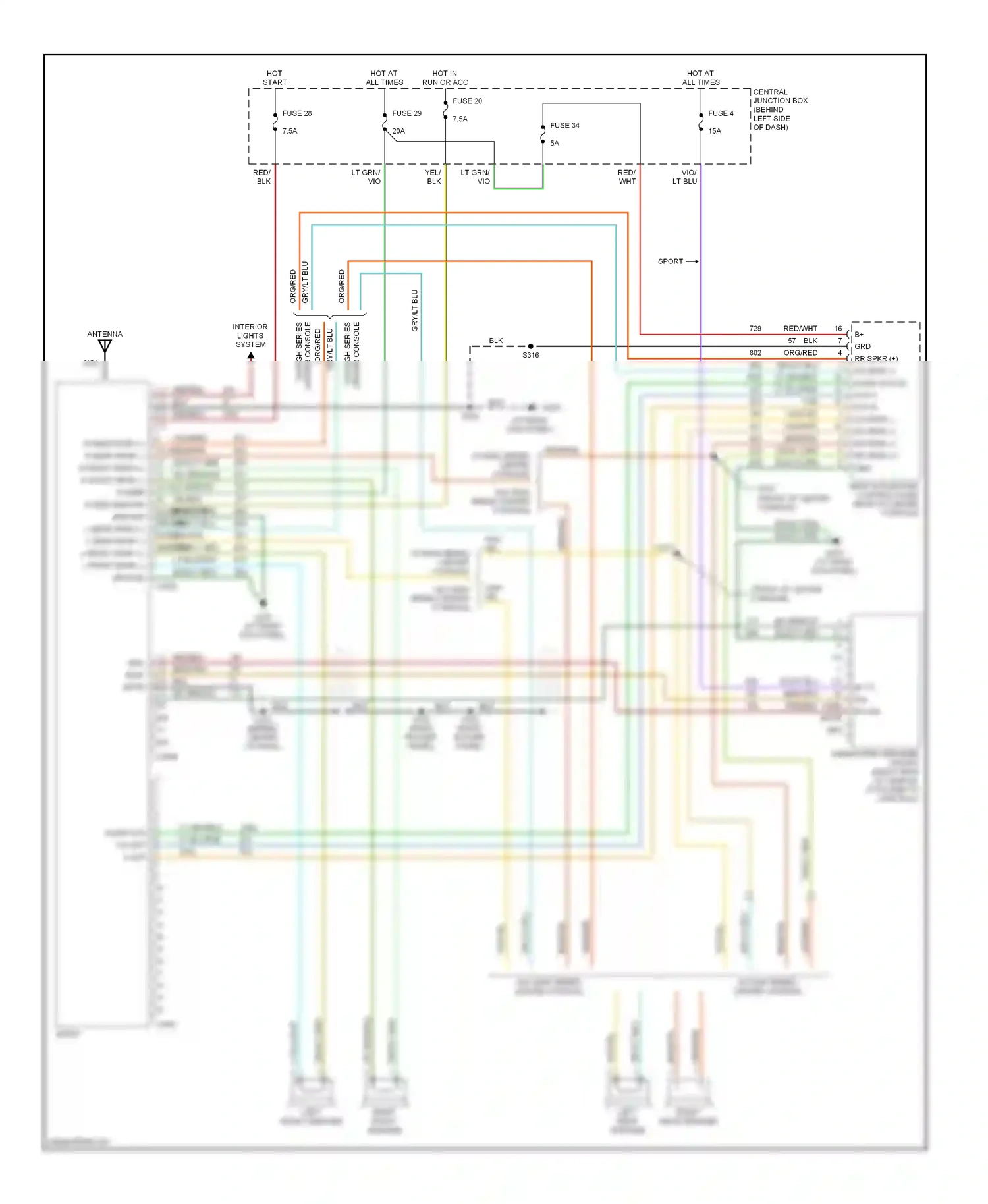 Wiring diagram lt blu for Ford Explorer II (1994-2003) (60 of 61)