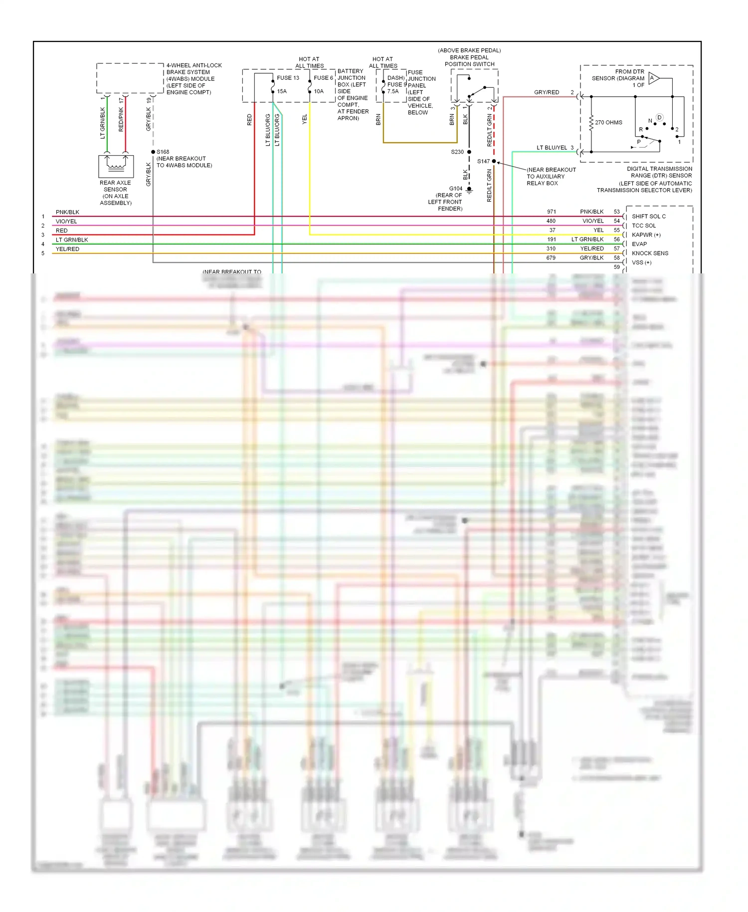 Ford Explorer II (1994-2003) lt blu/org wiring diagram  (9 of 30)