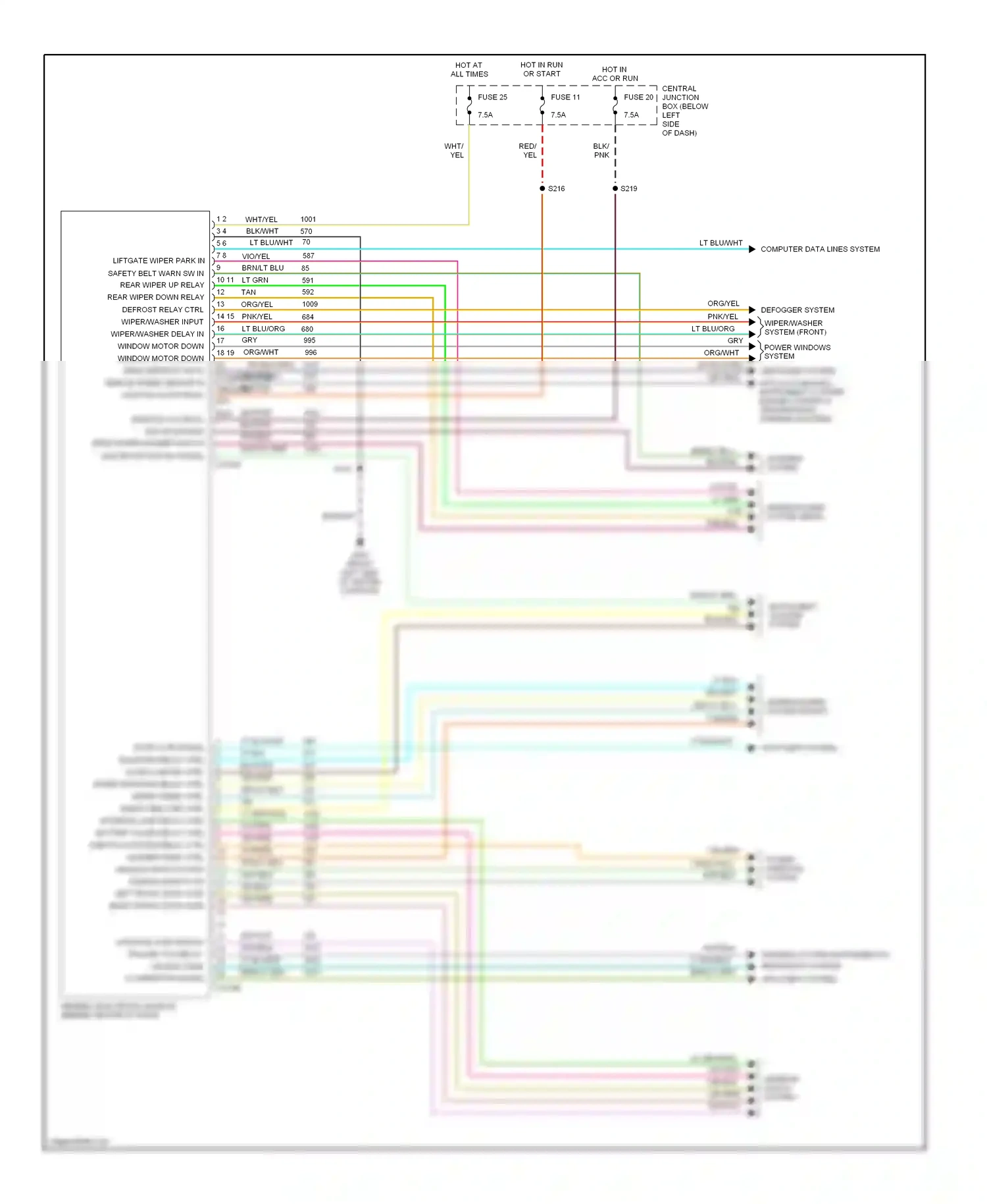 Wiring diagram pnk/yel for Ford Explorer II (1994-2003) (12 of 20)