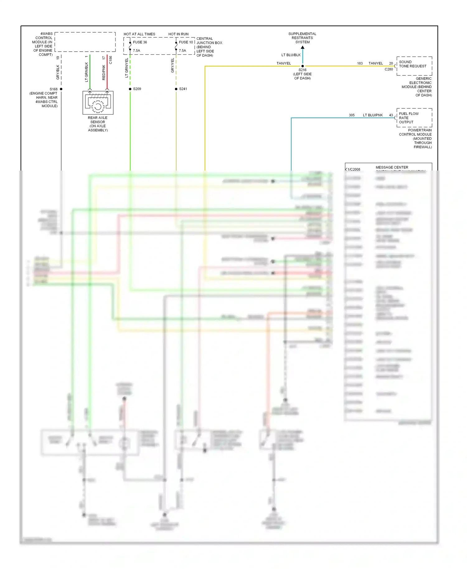 Ford Explorer II (1994-2003) powertrain control module (mounted through firewall) wiring diagram  (4 of 5)