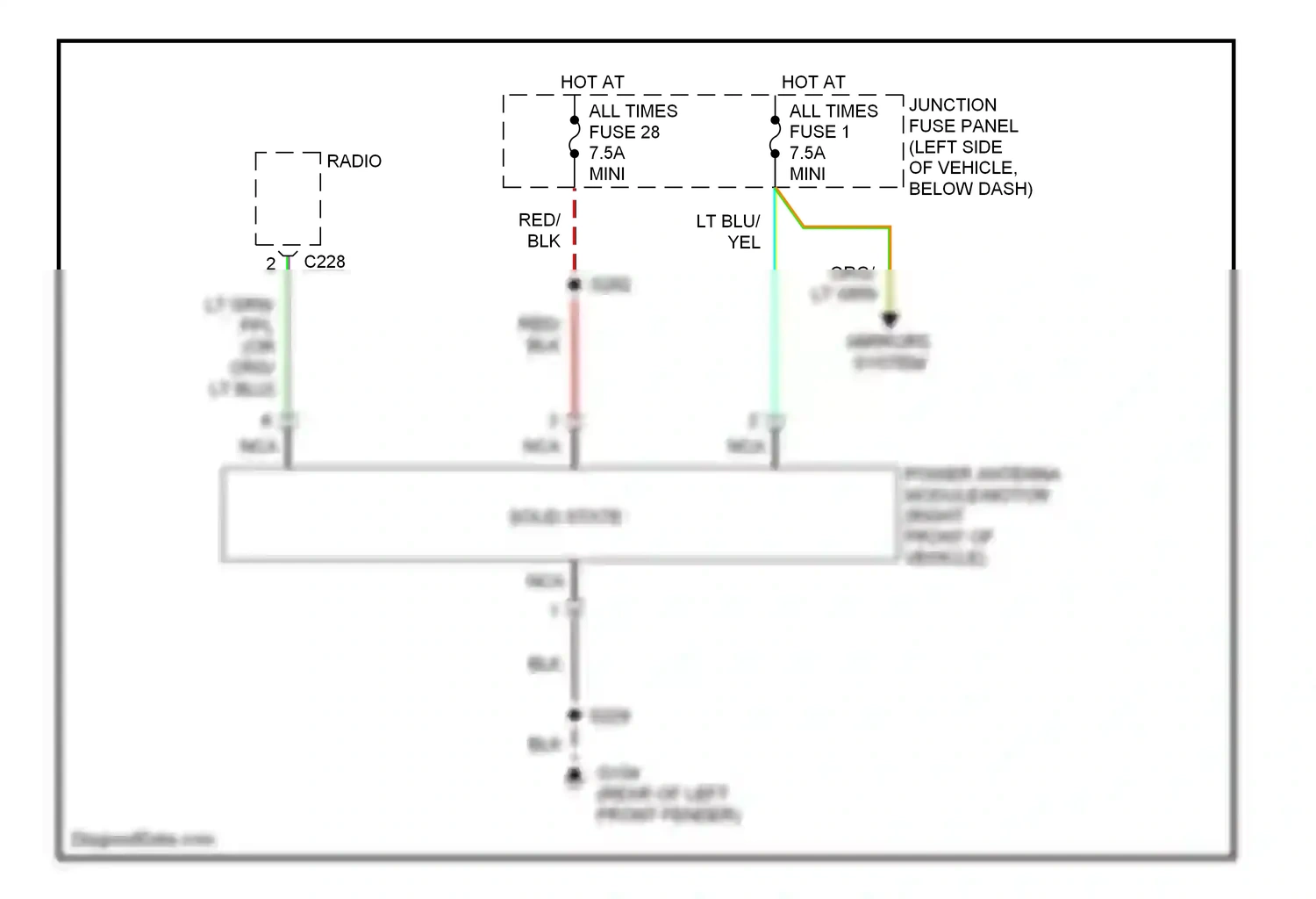 Ford Explorer II (1994-2003) red wiring diagram  (32 of 94)