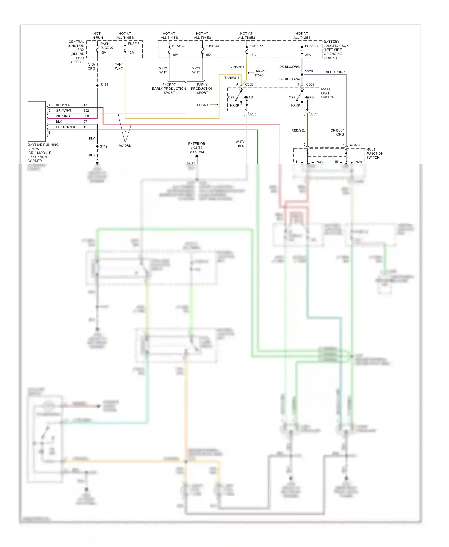Wiring diagram red/yel for Ford Explorer II (1994-2003) (14 of 26)