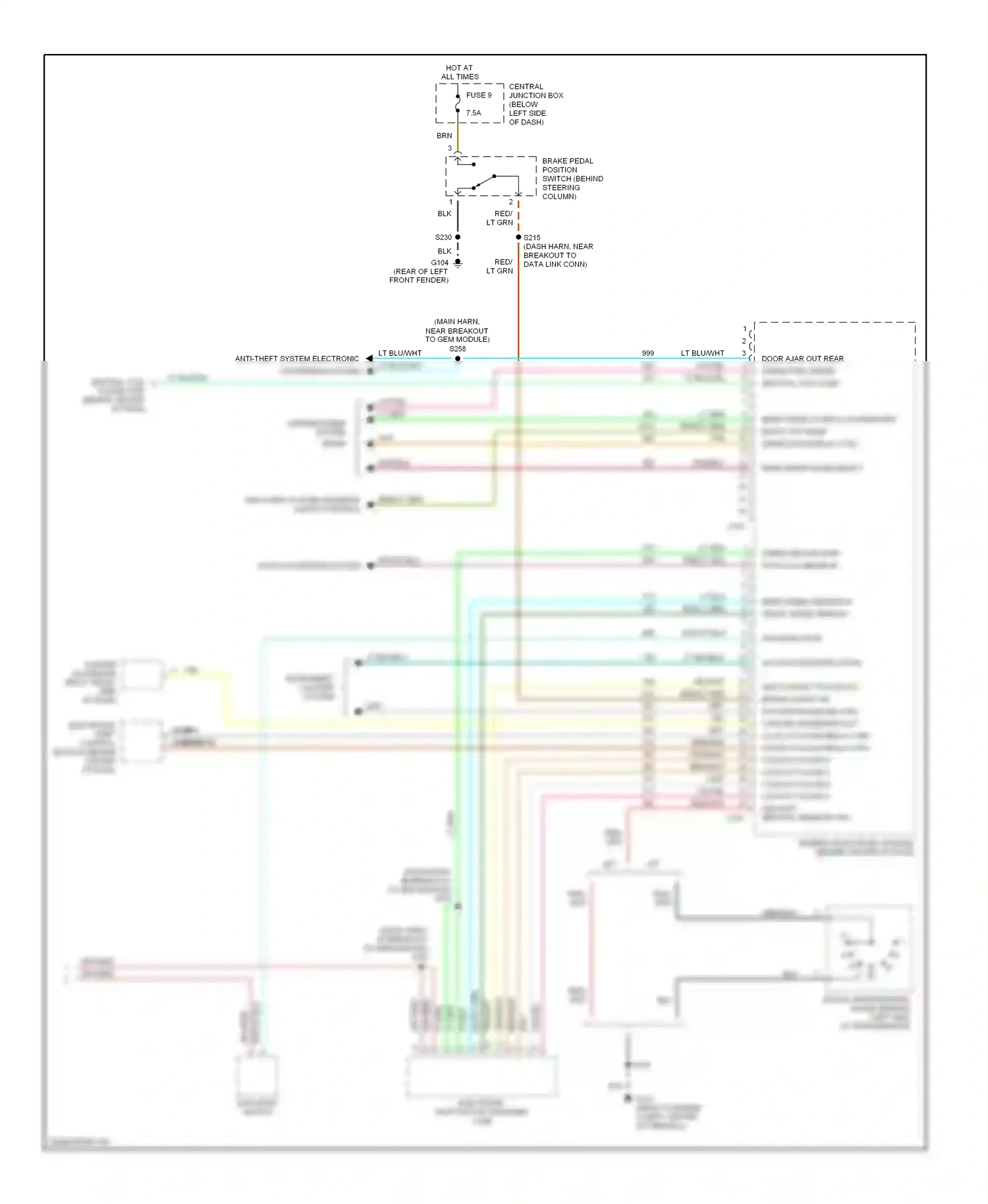 Ford Explorer II (1994-2003) switch wiring diagram  (1 of 2)