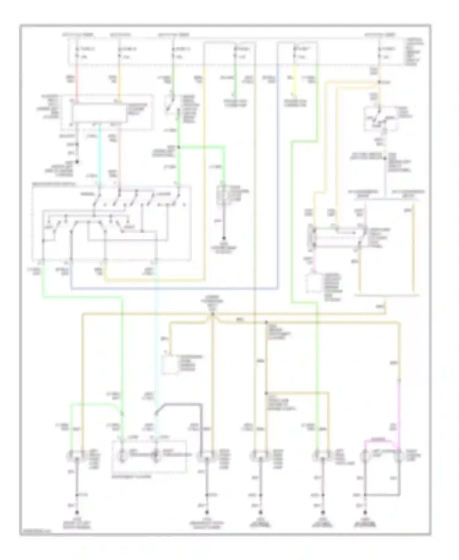 Wiring diagram w/ convenience group w/o convenience group for Ford Explorer II (1994-2003) (2 of 2)