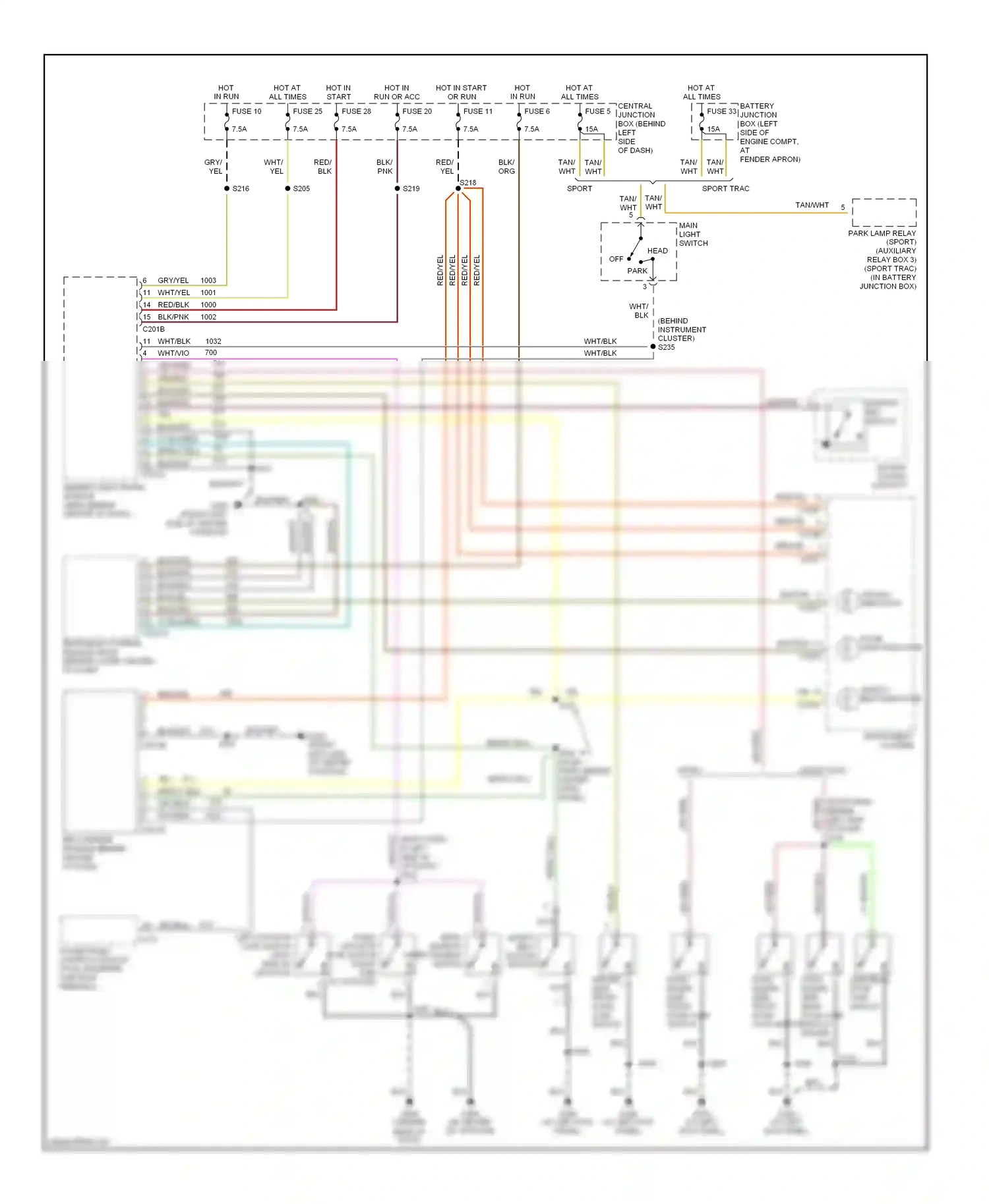 Wiring diagram wht/vio for Ford Explorer II (1994-2003) (12 of 13)