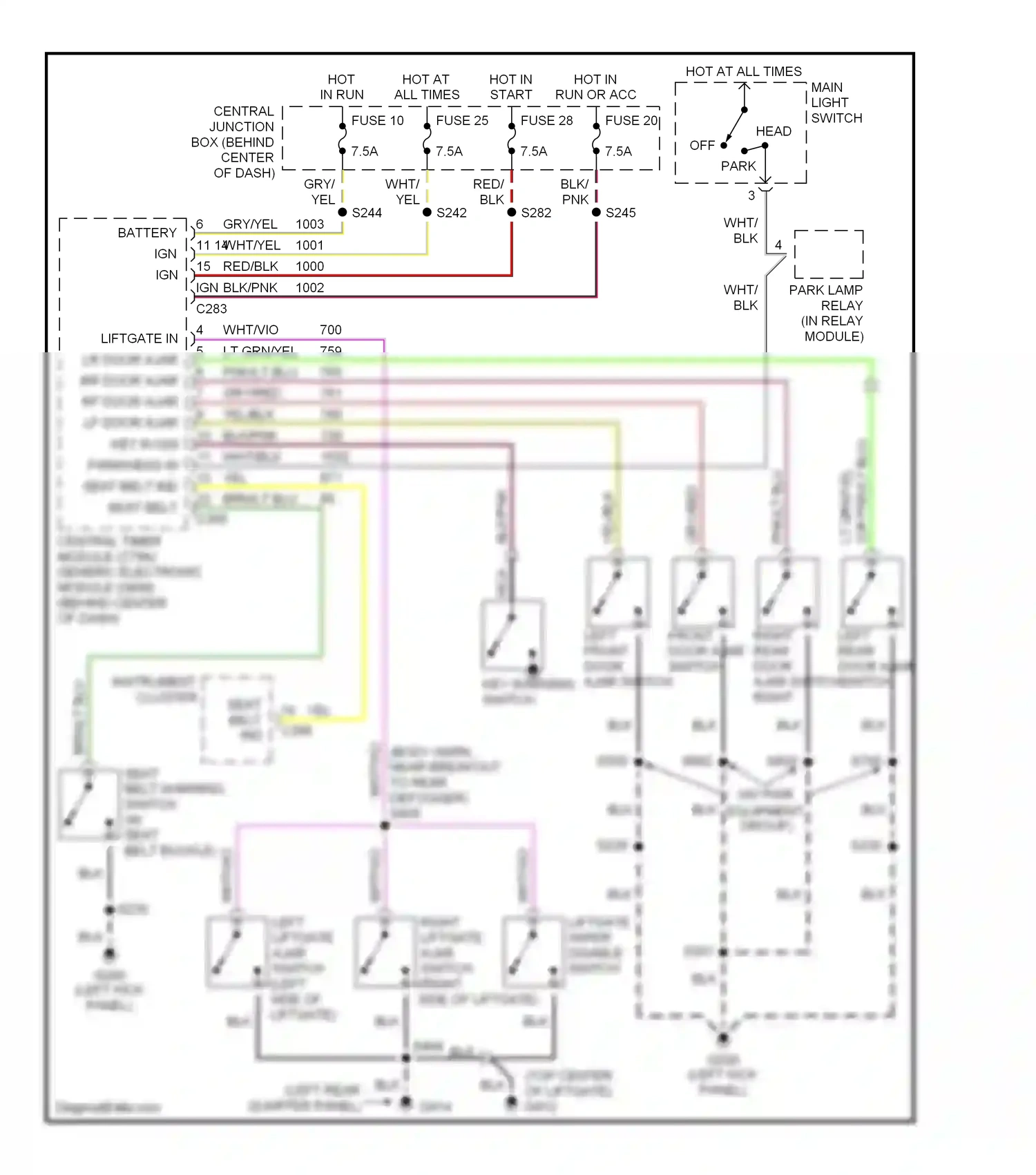 Wiring diagram wht/vio for Ford Explorer II (1994-2003) (10 of 13)