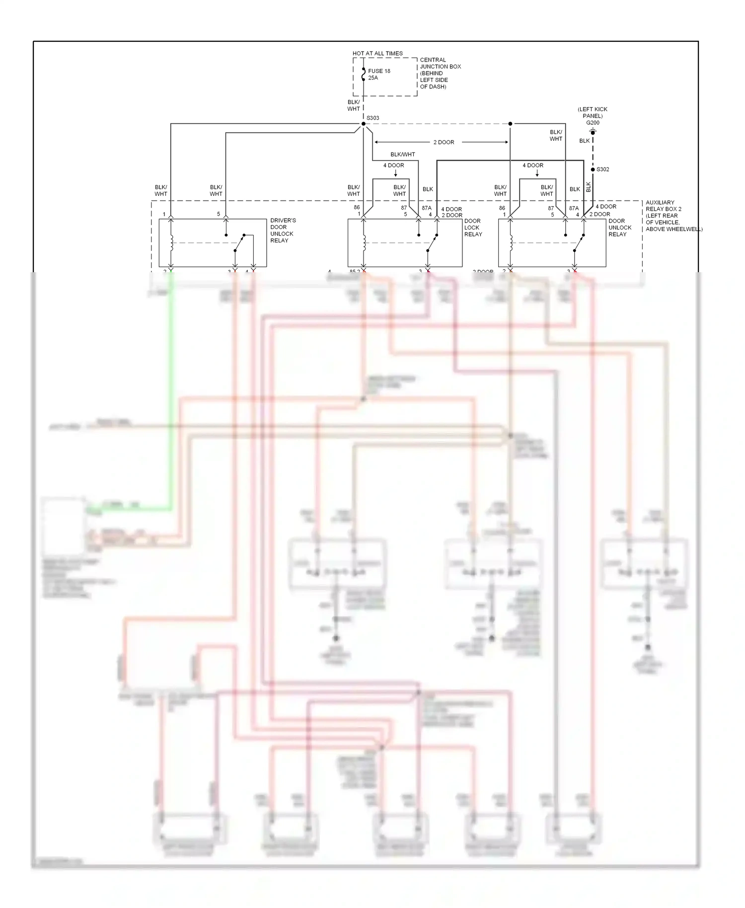 Wiring diagram w/o electronic group w/ electronic group for Ford Explorer II (1994-2003) (1 of 1)