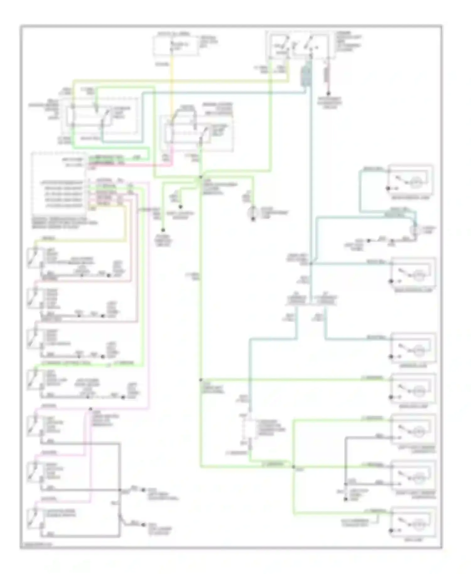 Wiring diagram w/o overhead console for Ford Explorer II (1994-2003) (1 of 3)