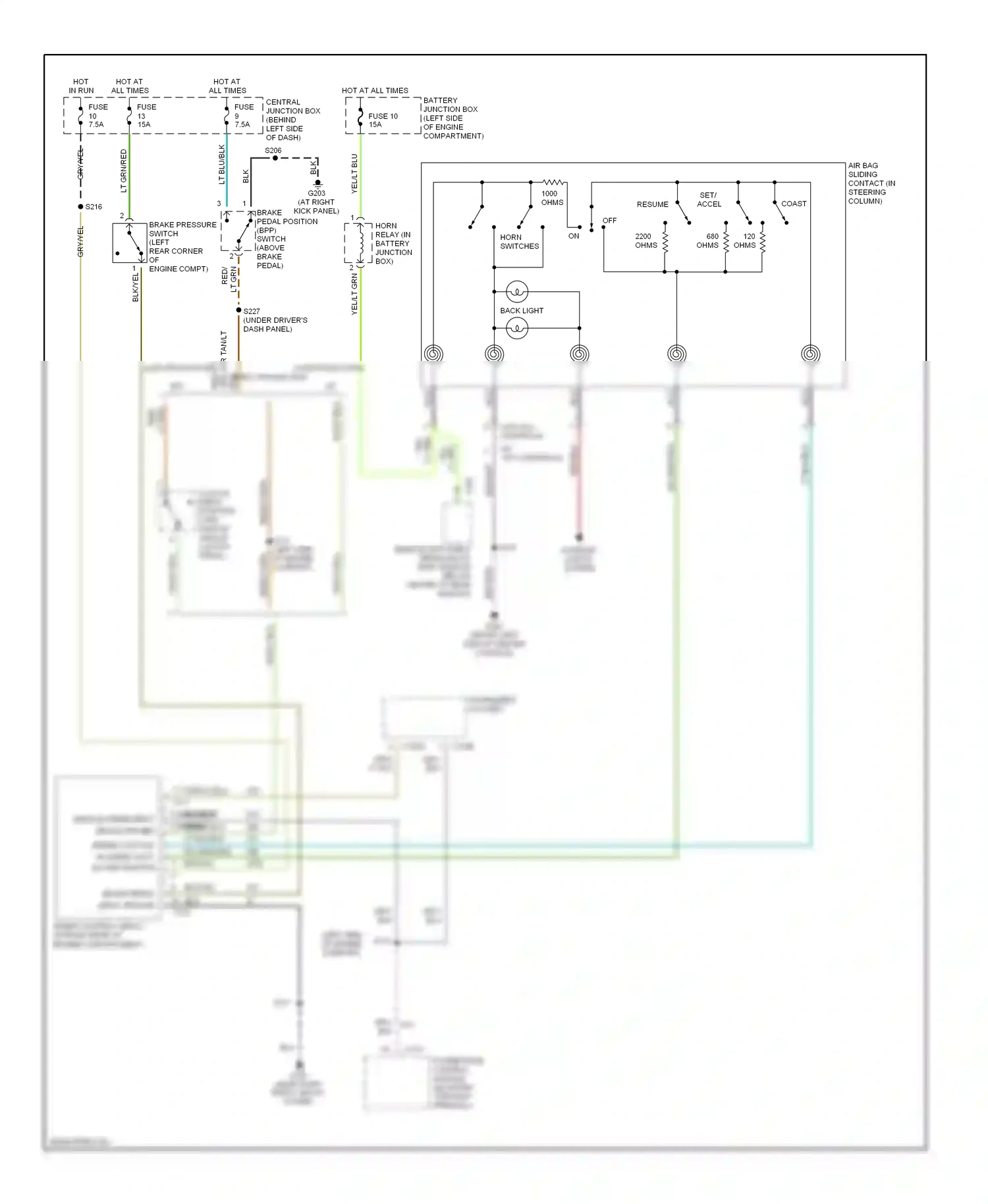 Wiring diagram yel/ lt grn for Ford Explorer II (1994-2003) (1 of 1)