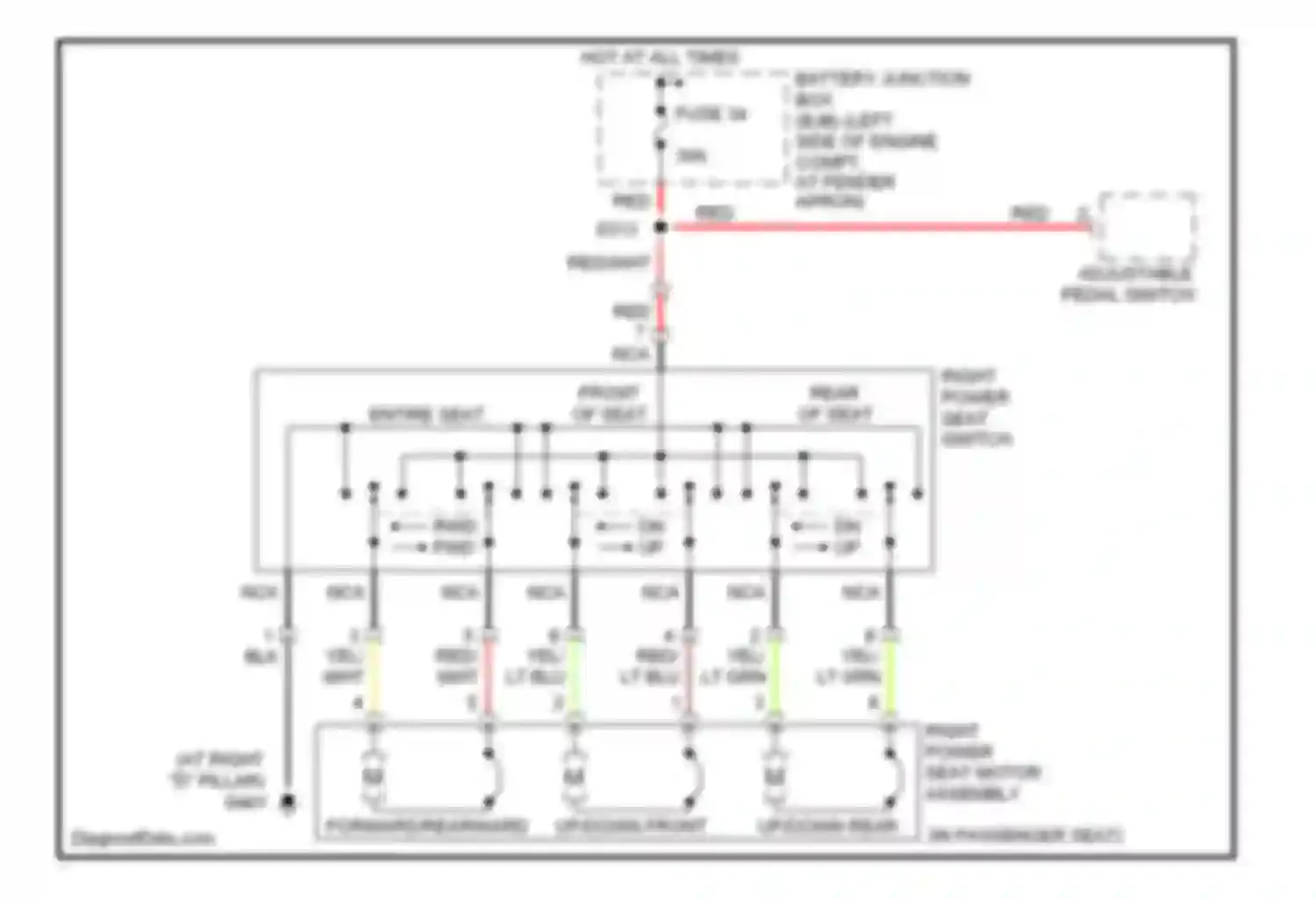Explorer Ford III (2001-2006): Passenger power seat circuit