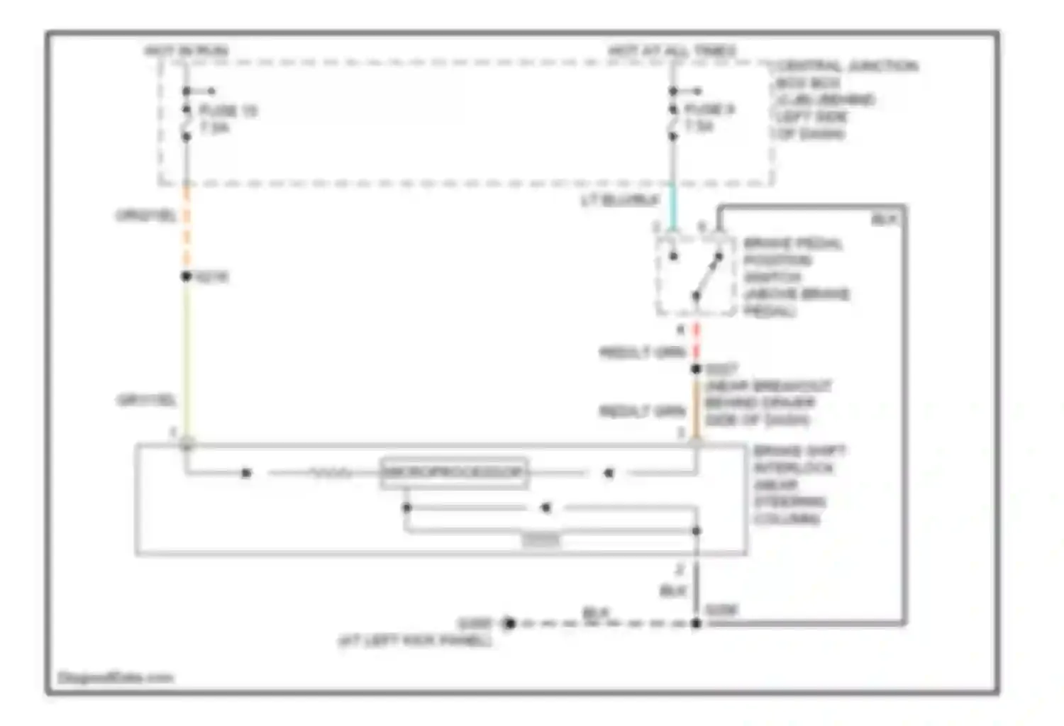 Explorer Ford III (2001-2006): Shift interlock circuit