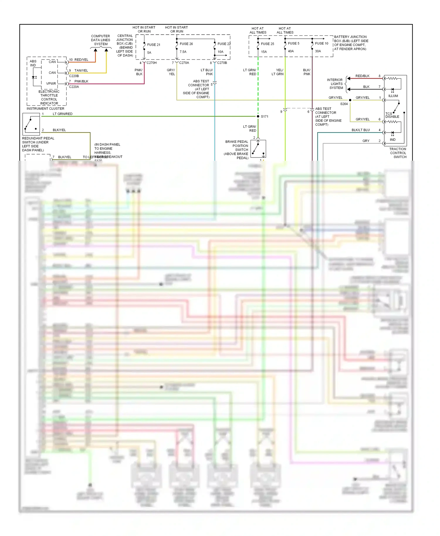 Ford Explorer III (2001-2006) abs control module (left front of engine compt) wiring diagram  (3 of 6)
