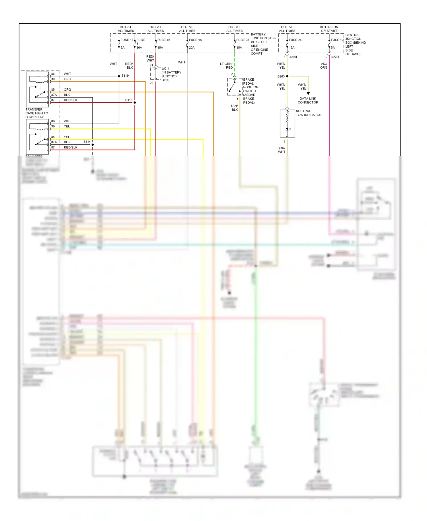 Ford Explorer III (2001-2006) abs control module (left front of engine compt) wiring diagram  (2 of 6)
