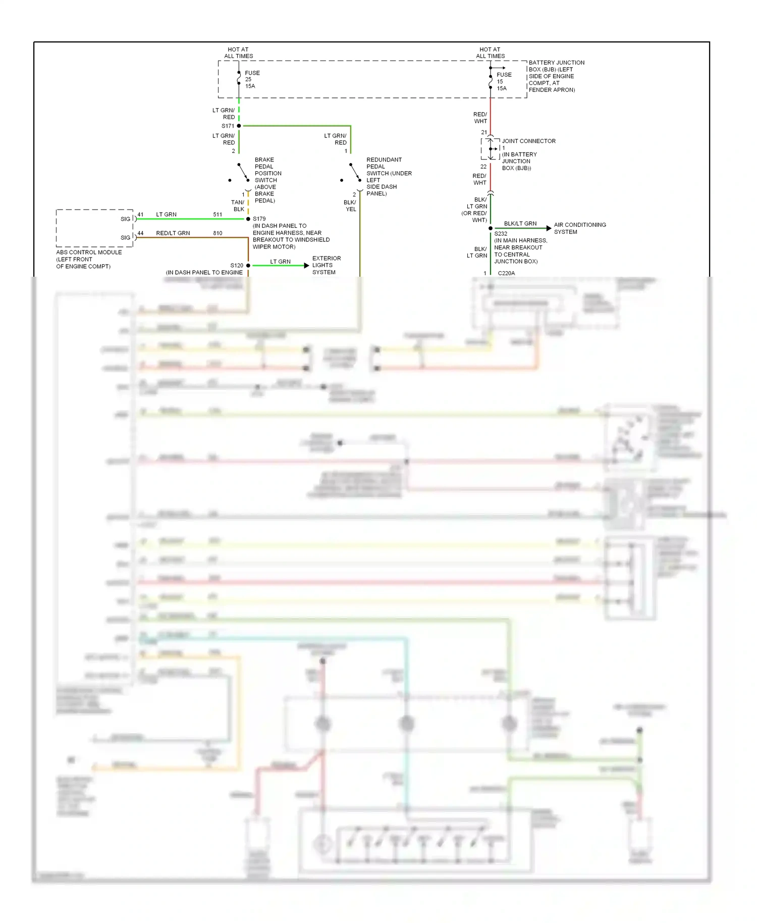 Ford Explorer III (2001-2006) abs control module (left front of engine compt) wiring diagram  (5 of 6)