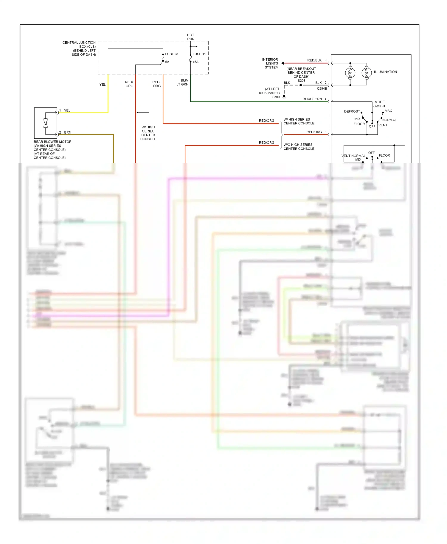 Wiring diagram blower motor switch for Ford Explorer III (2001-2006) (1 of 3)