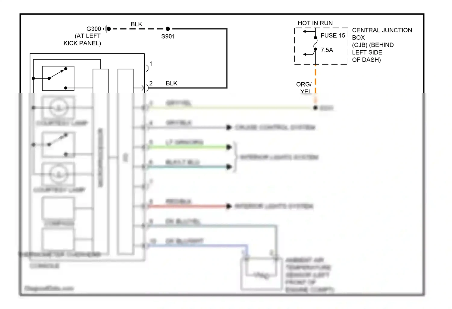 Wiring diagram dk blu/wht for Ford Explorer III (2001-2006) (6 of 6)