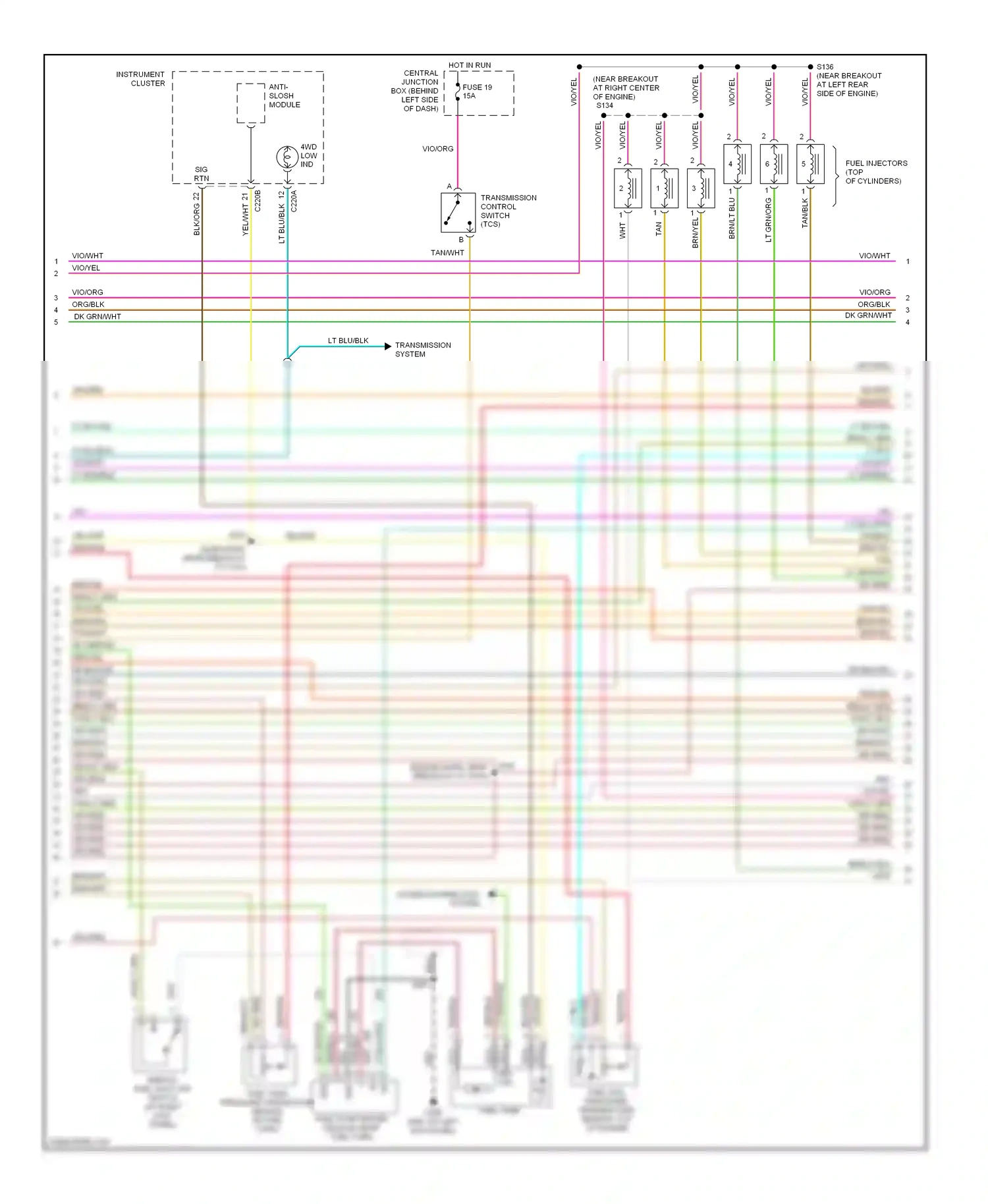Wiring diagram (engine harn, near for Ford Explorer III (2001-2006) (1 of 1)