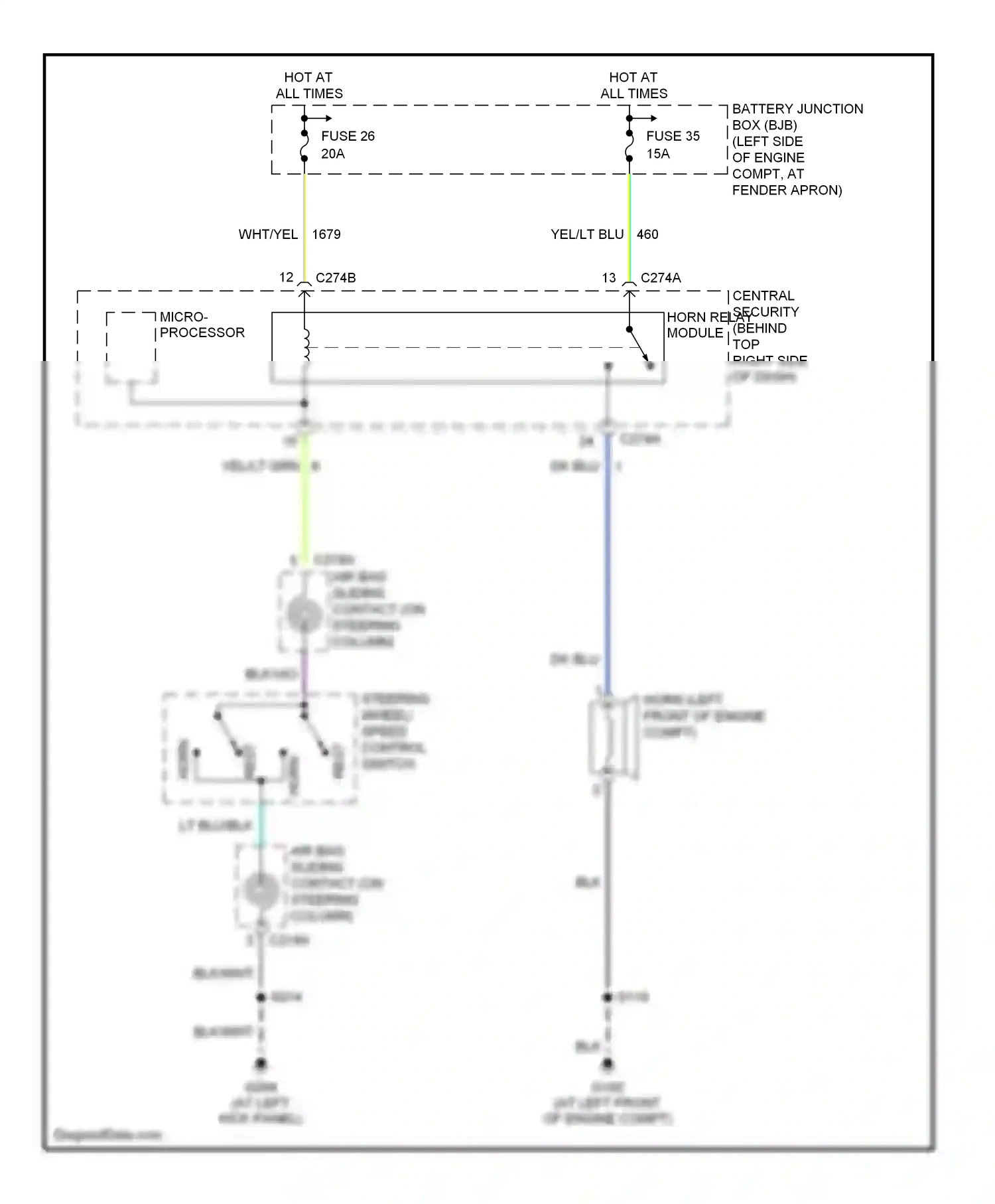 Wiring diagram fuse 35 for Ford Explorer III (2001-2006) (2 of 4)