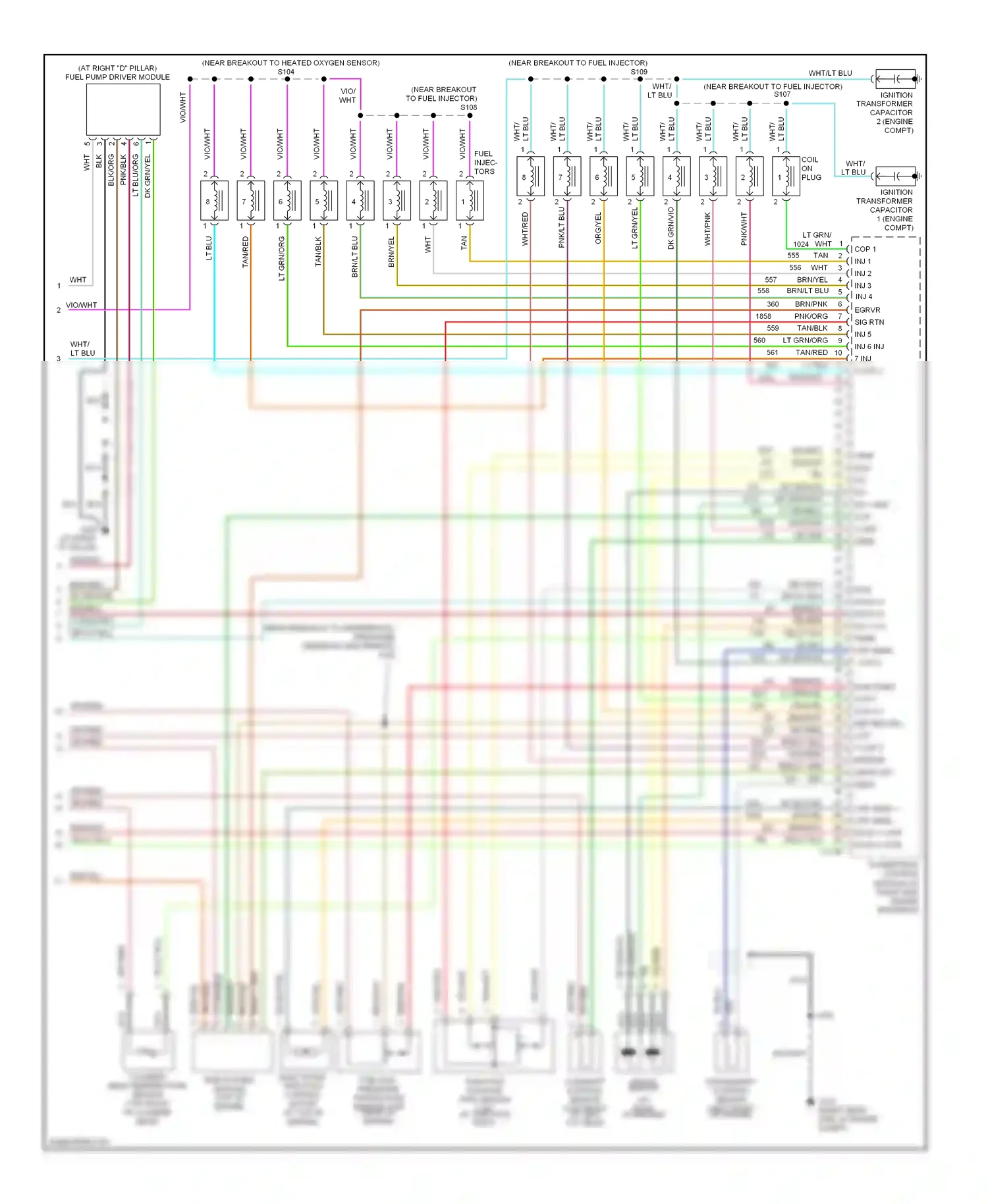 Ford Explorer III (2001-2006) ignition transformer capacitor 1 (engine compt) wiring diagram  (1 of 1)
