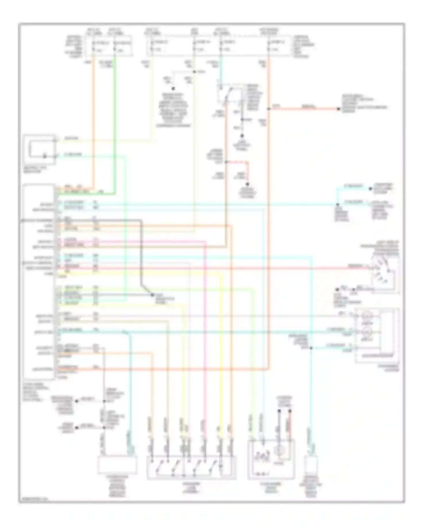 Wiring diagram instrument cluster, central security module, electrochromic mirror for Ford Explorer III (2001-2006) (1 of 1)