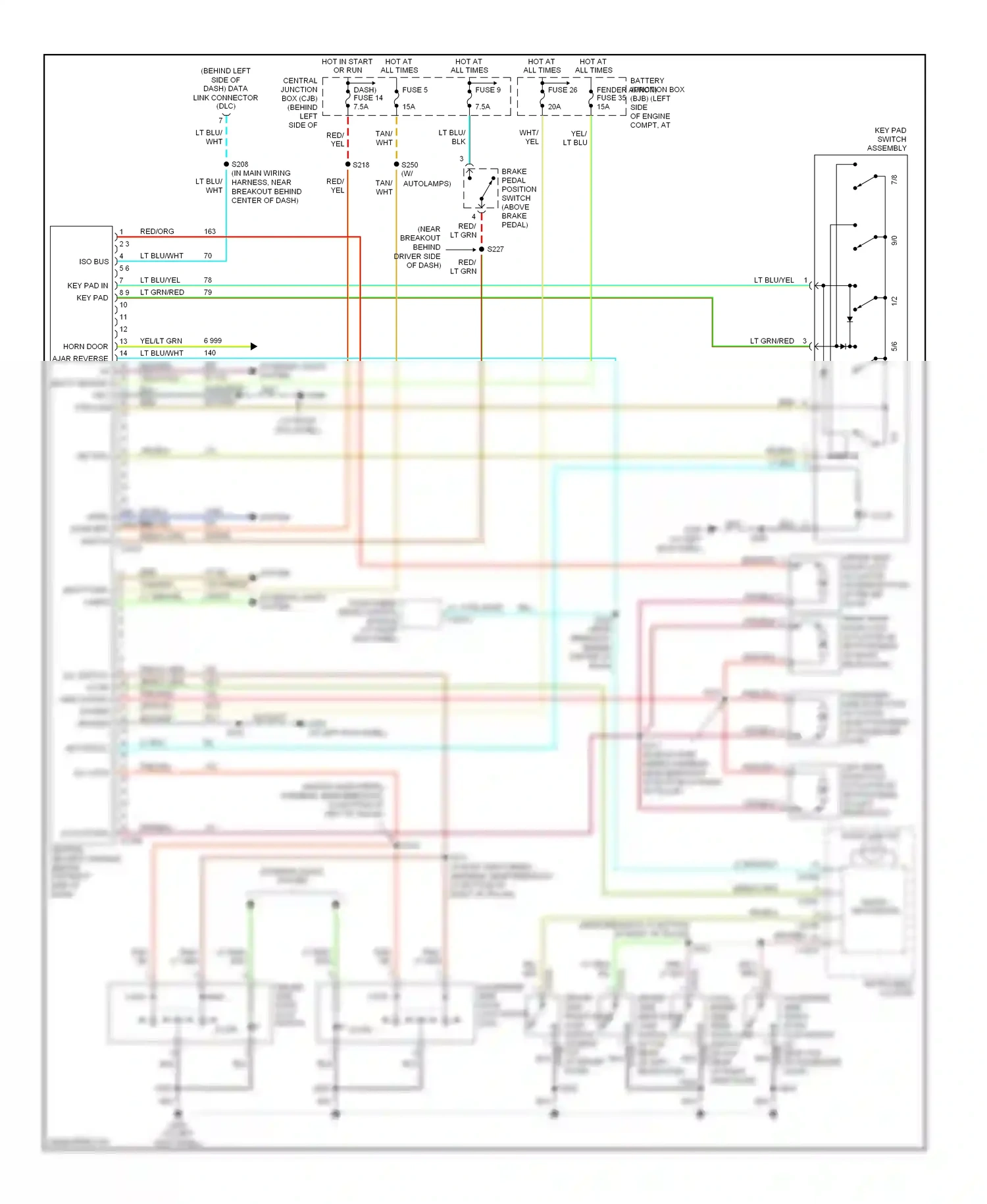 Wiring diagram lock doors for Ford Explorer III (2001-2006) (1 of 2)
