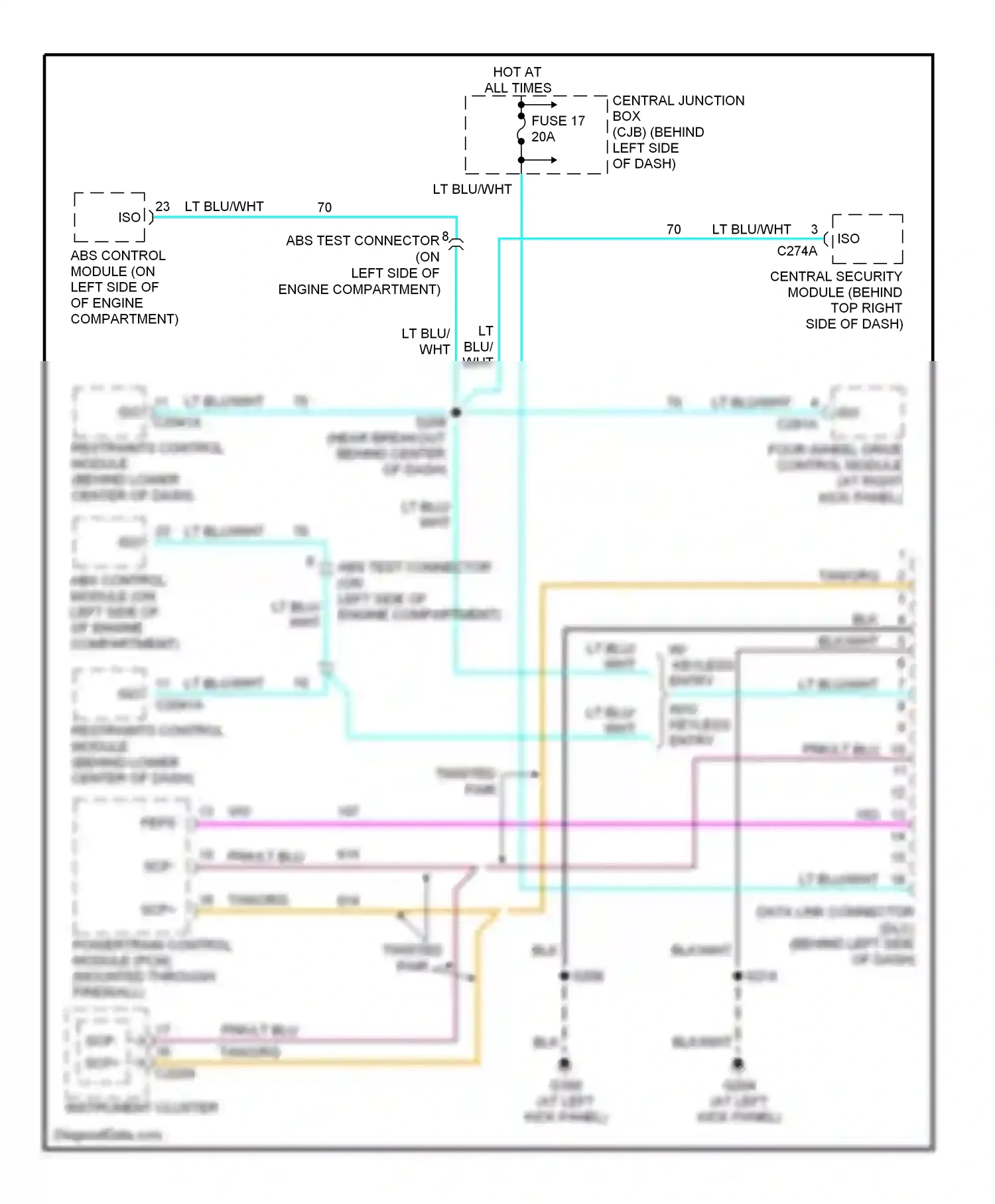 Wiring diagram lt blu/wht for Ford Explorer III (2001-2006) (3 of 17)