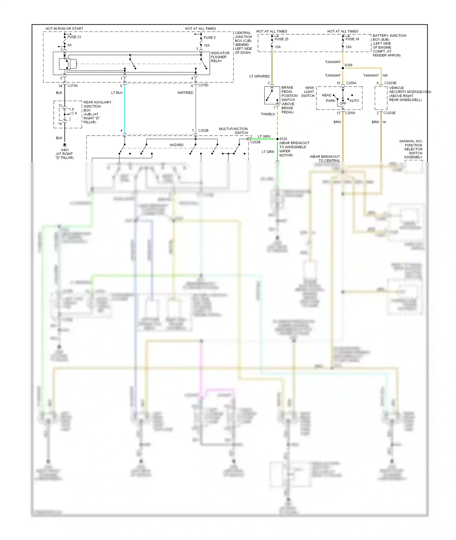 Wiring diagram lt grn/org for Ford Explorer III (2001-2006) (5 of 12)