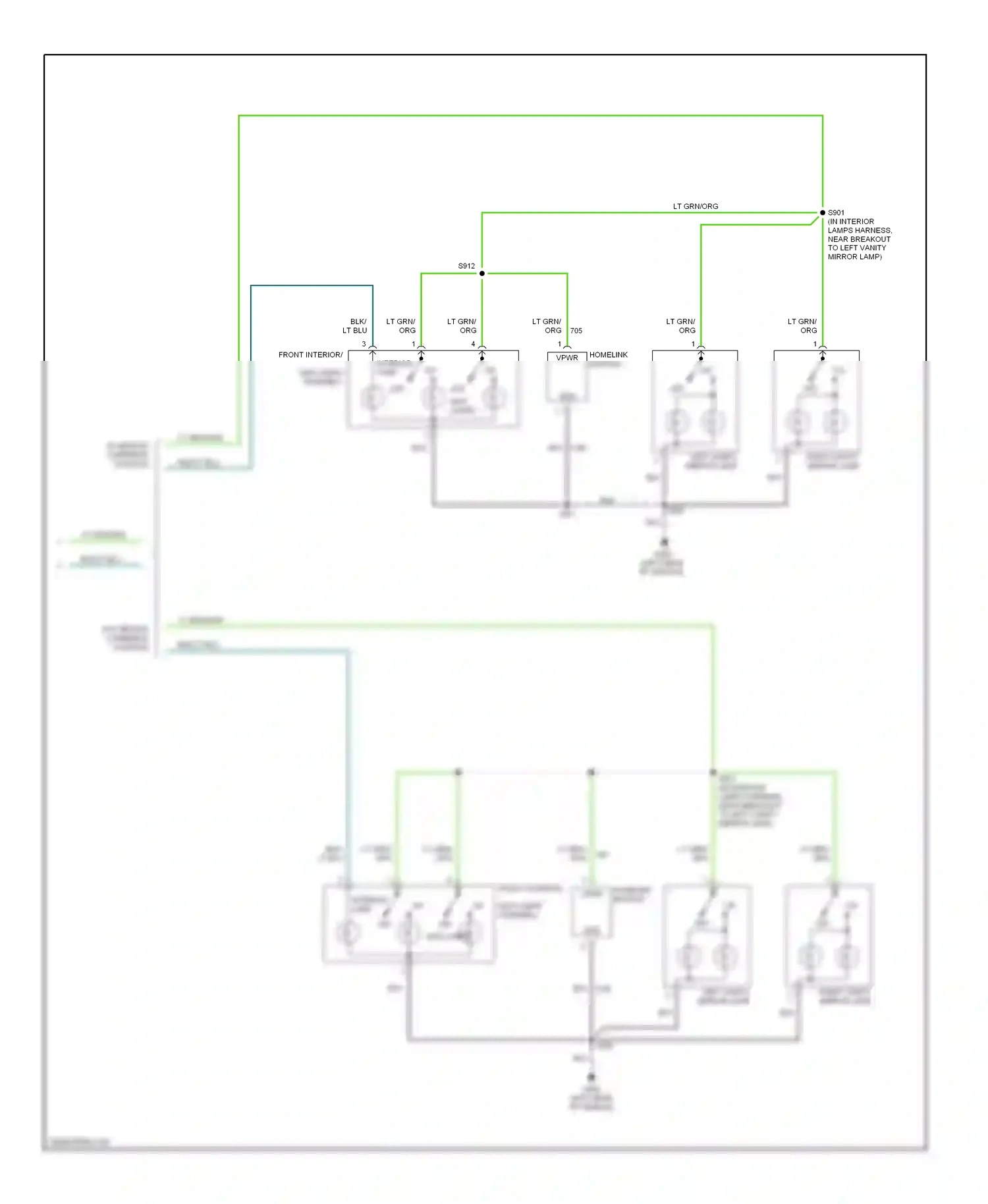 Wiring diagram off map lamps for Ford Explorer III (2001-2006) (1 of 1)